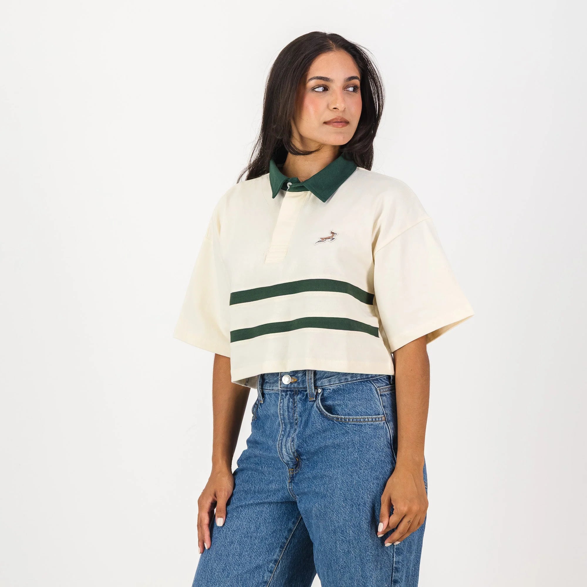 Springboks Twill Hoop SS Crop Rugby Jersey-Sugar Sizzle