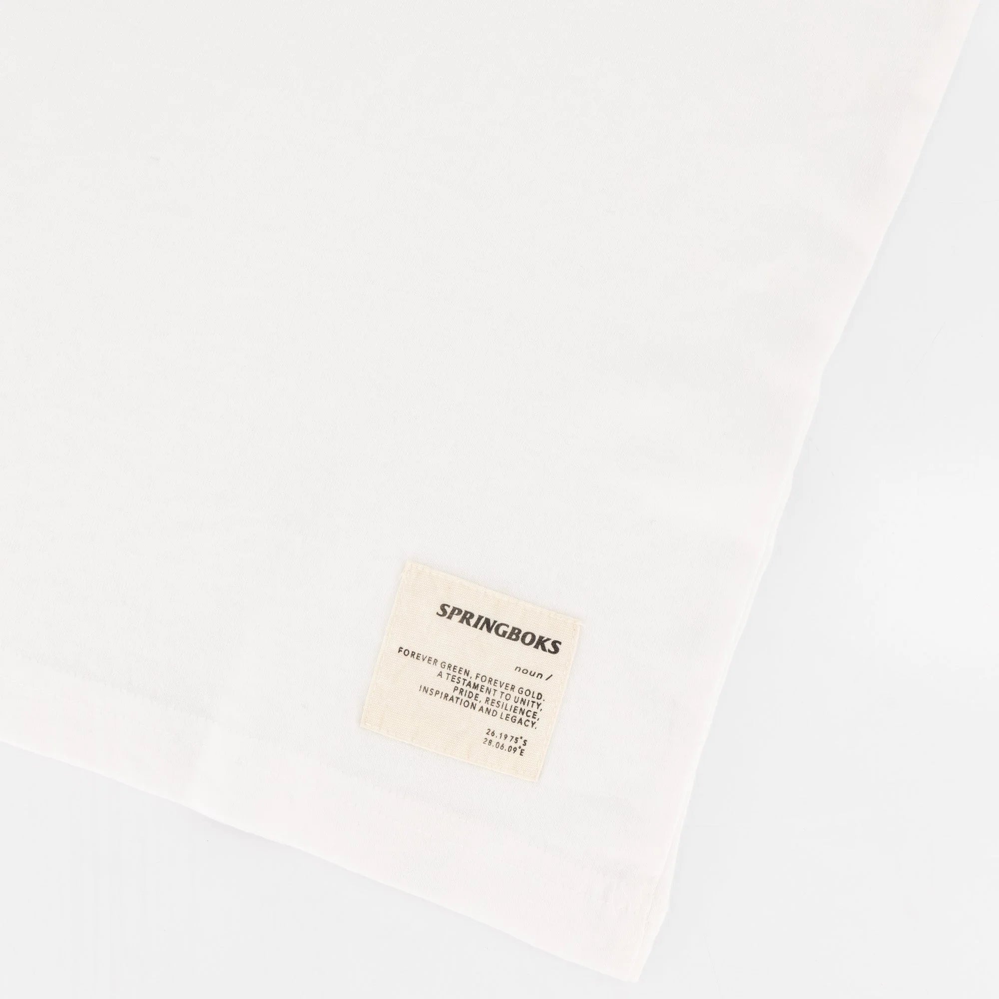 Springboks SML EMB Head Bok Regular Crew Tee-White