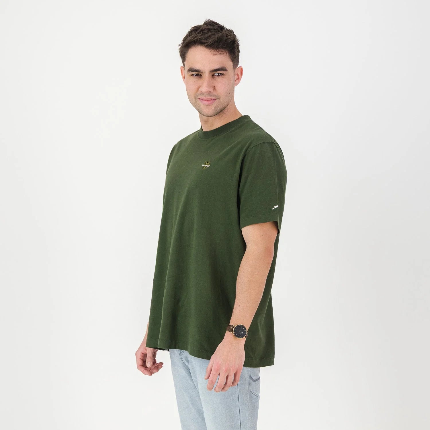 Springboks SML Shield Regular Crew Tee - Military Olive