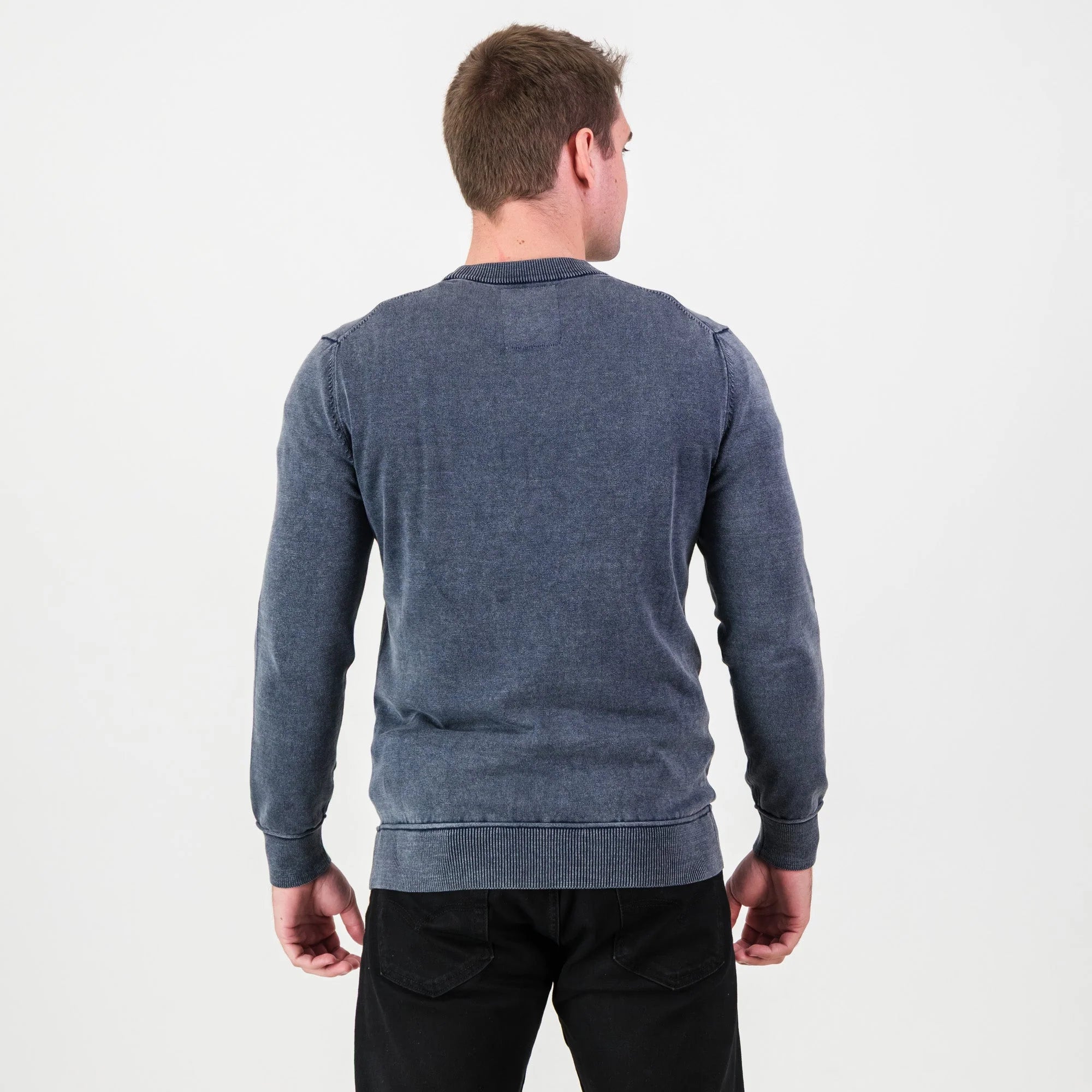 Springboks Overdyed Crew Neck Knit-Navy
