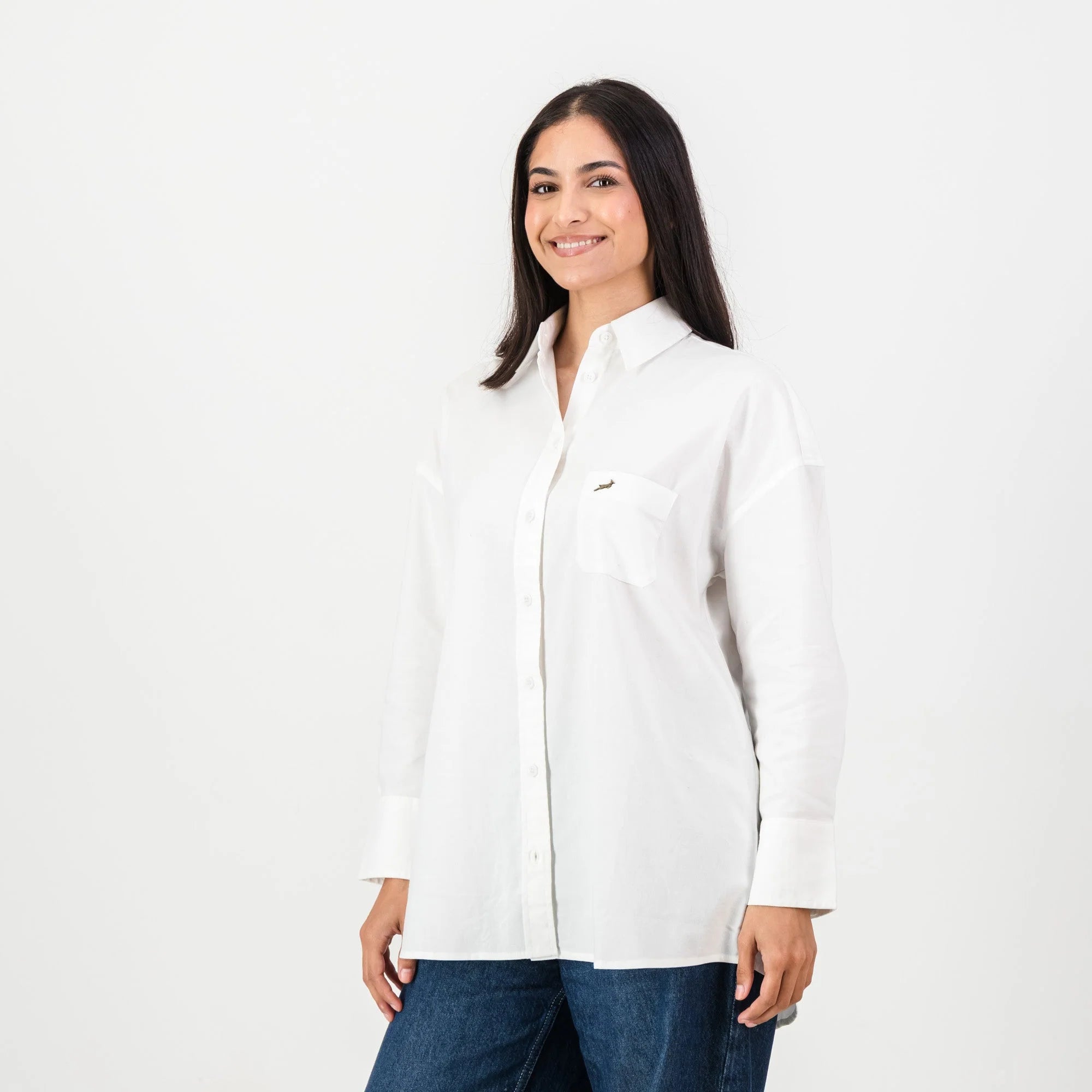 Springboks Ladies Oxford Shirt-White