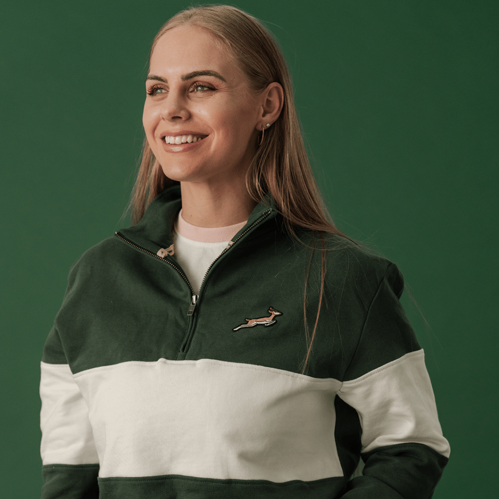 Springboks Classic Hoop Quarter Zip-OS Green