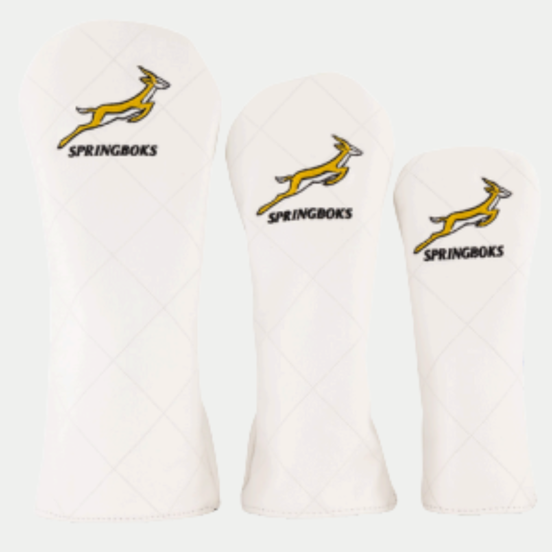 Springboks Leather Golf Cover-White