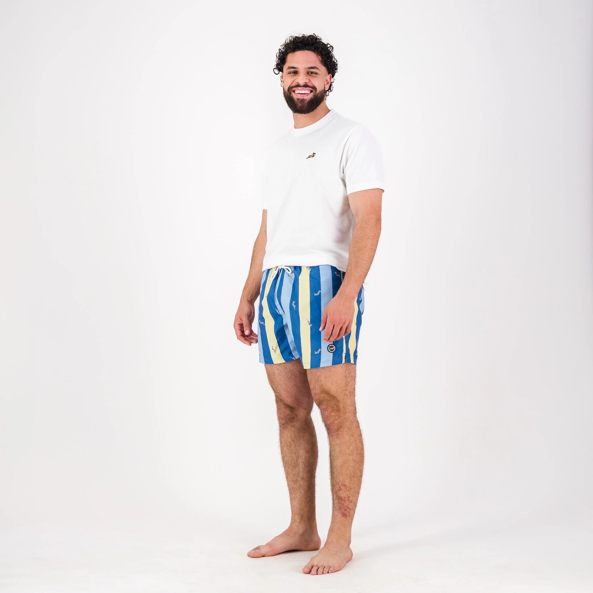 Springboks Candy Stripe SB Print Swim Shorts-Skyway