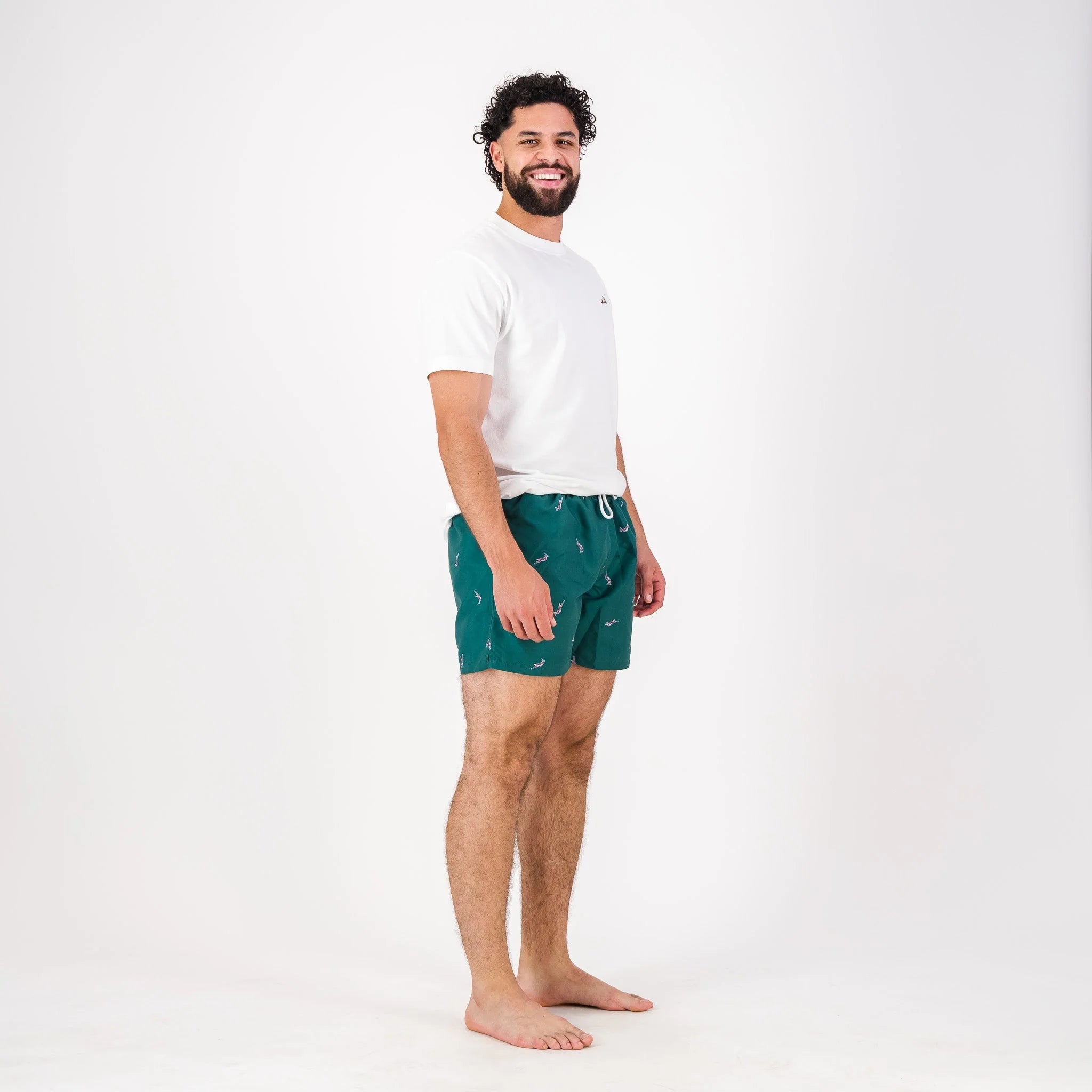 Springboks Summer Pop Print Swim Shorts-Teal