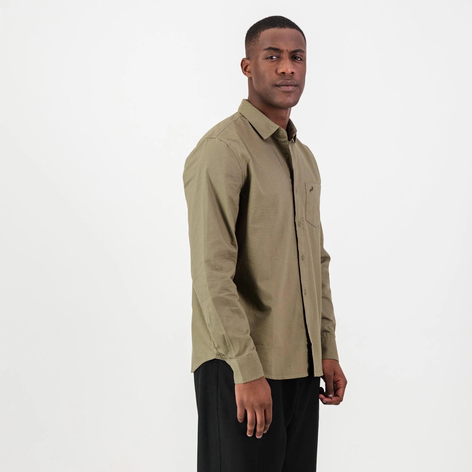 Springboks Tailored LS Oxford Shirt-Taupe