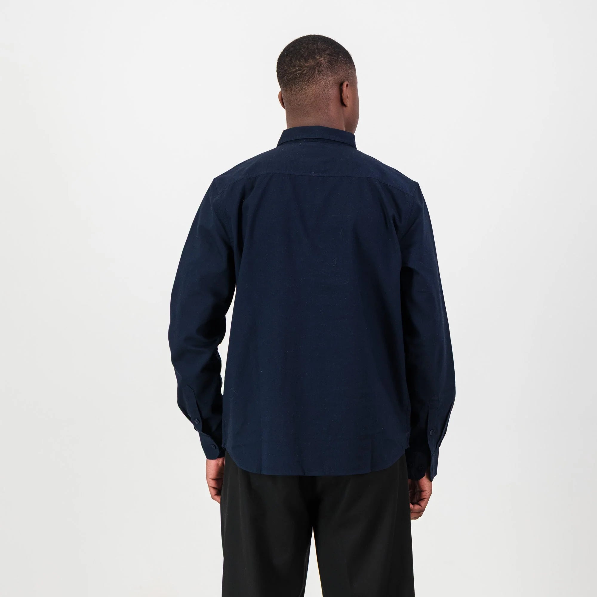 Springboks Tailored LS Oxford Shirt-Navy