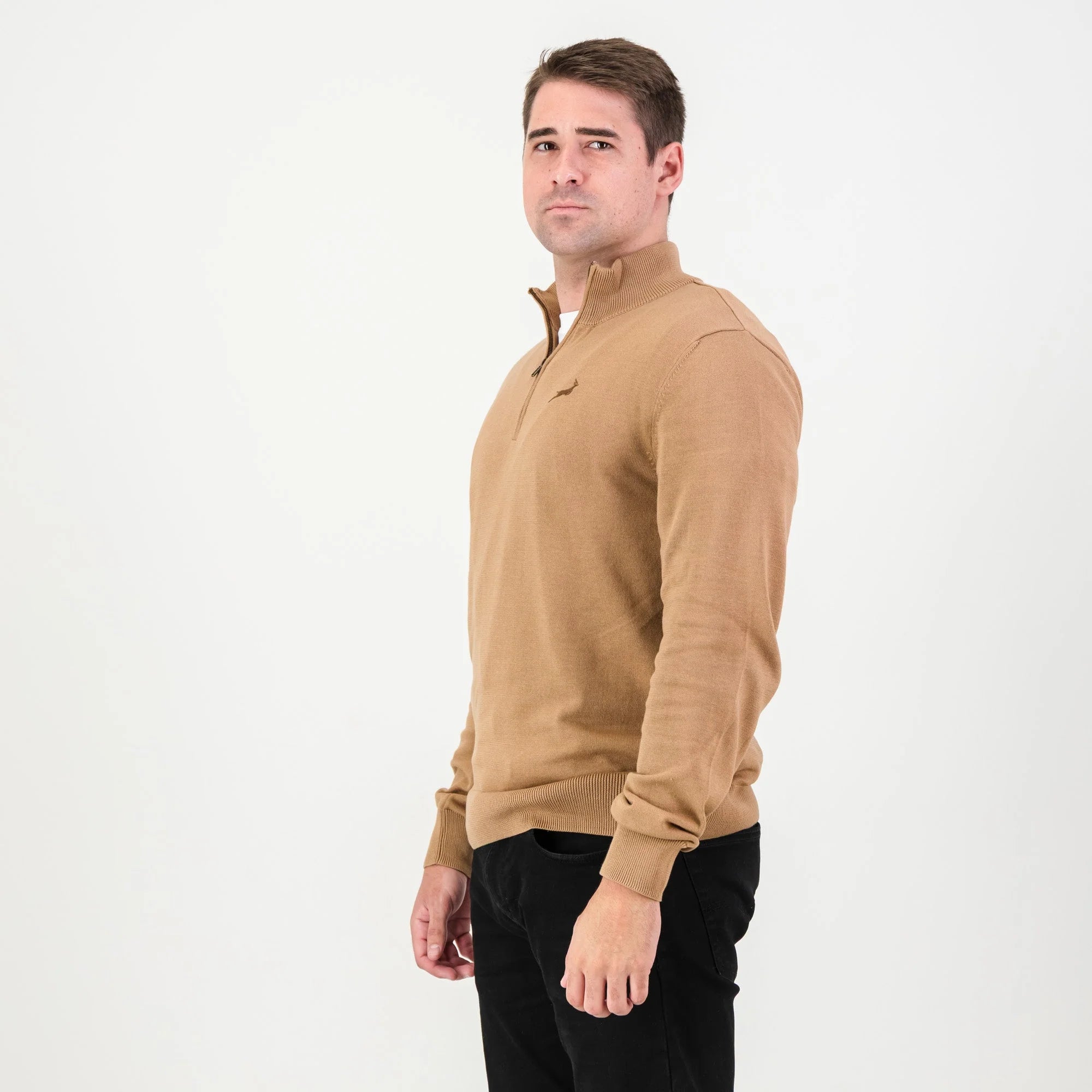 Springboks Quarter Zip Knit-Toffee