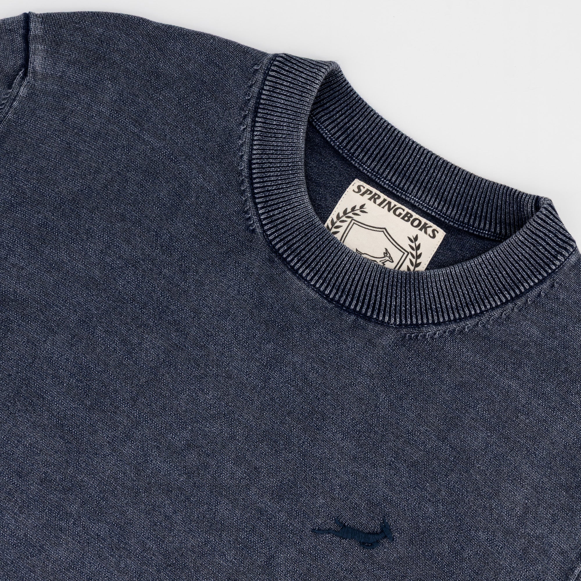 Springboks Overdyed Crew Neck Knit-Navy