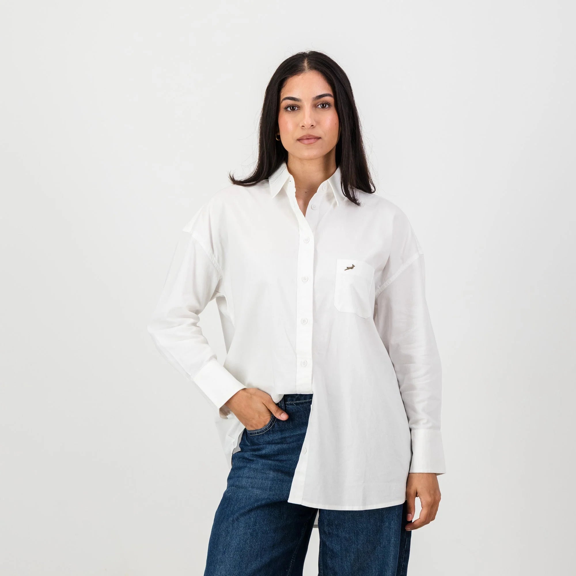 Springboks Ladies Oxford Shirt-White