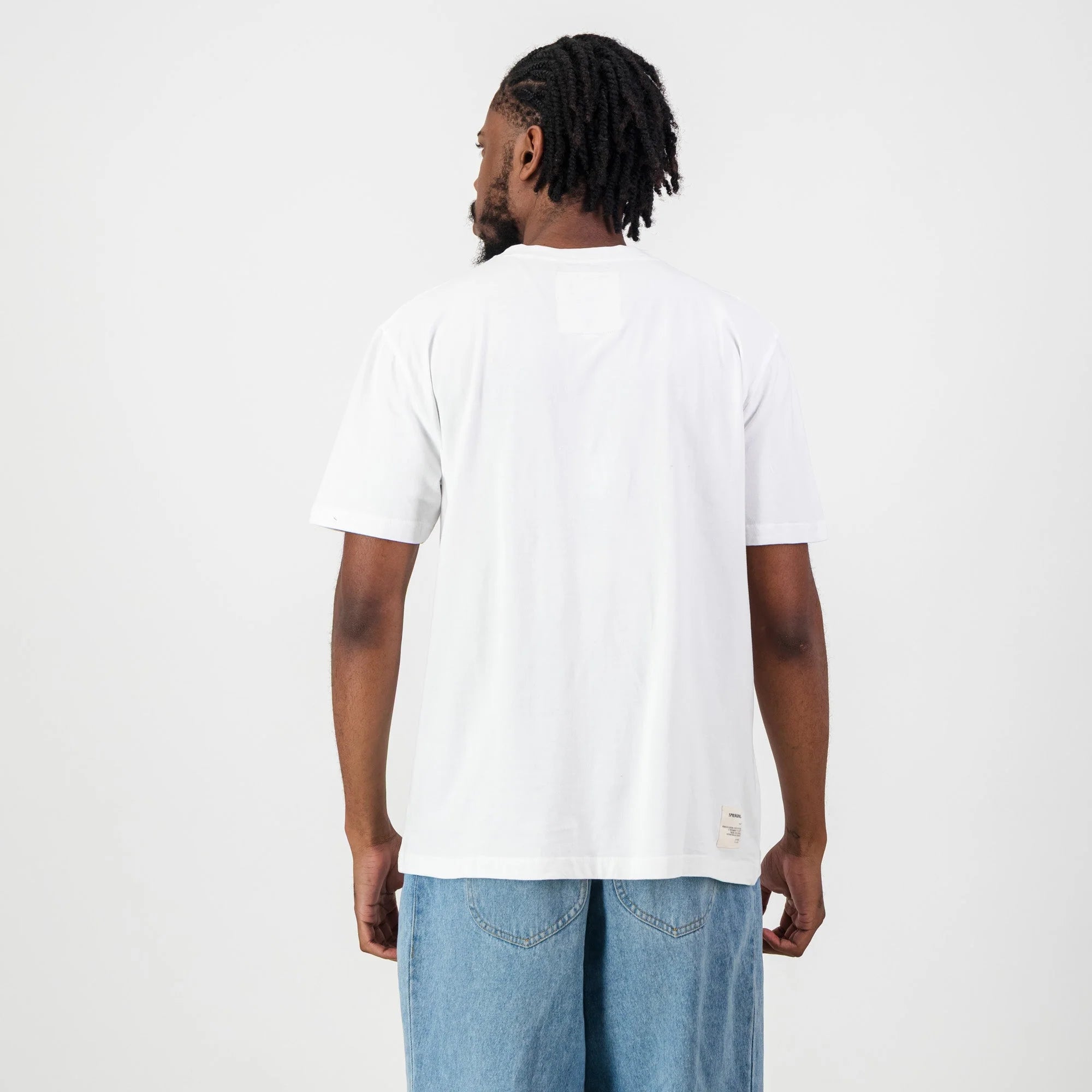 Springboks SML EMB Head Bok Regular Crew Tee-White