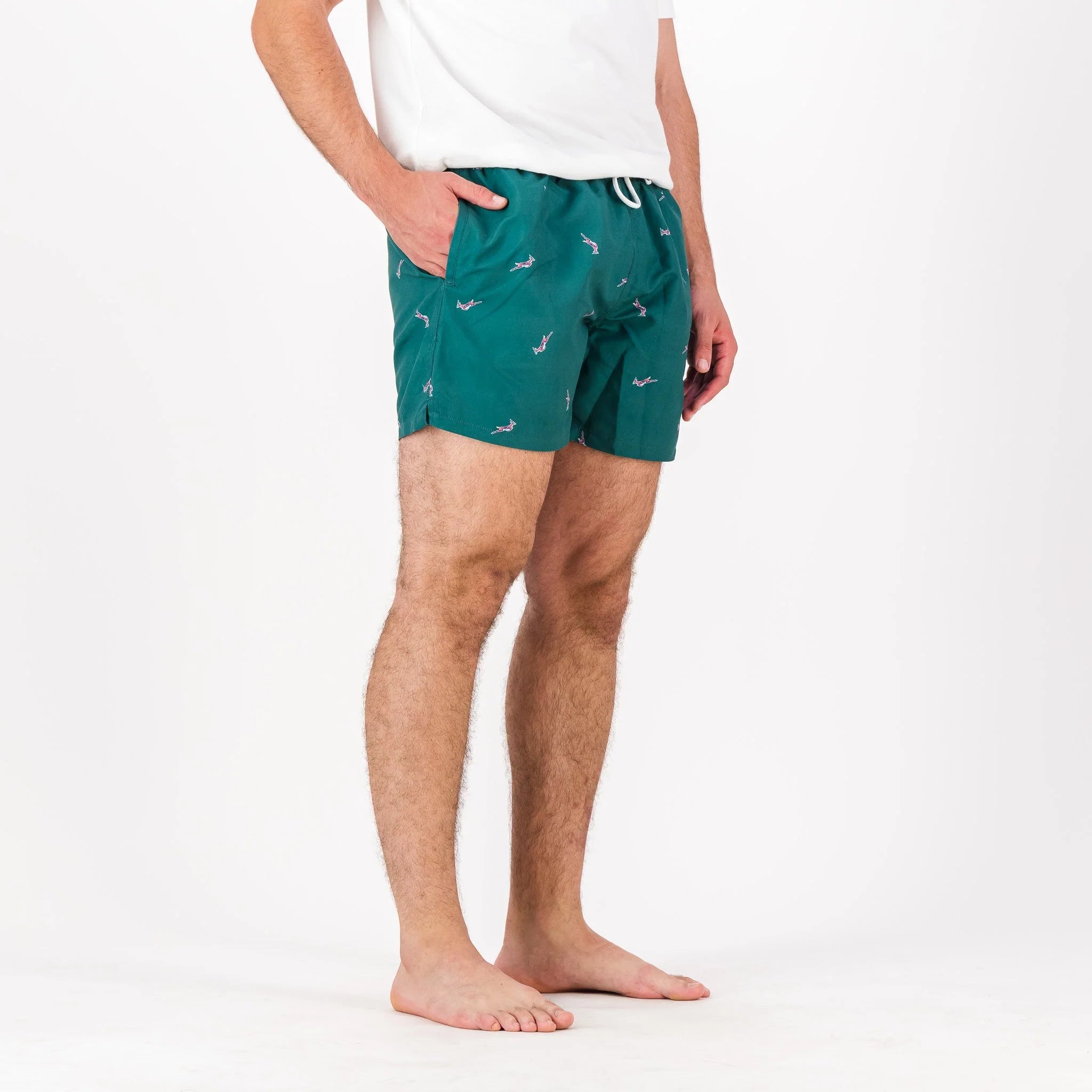 Springboks Summer Pop Print Swim Shorts-Teal