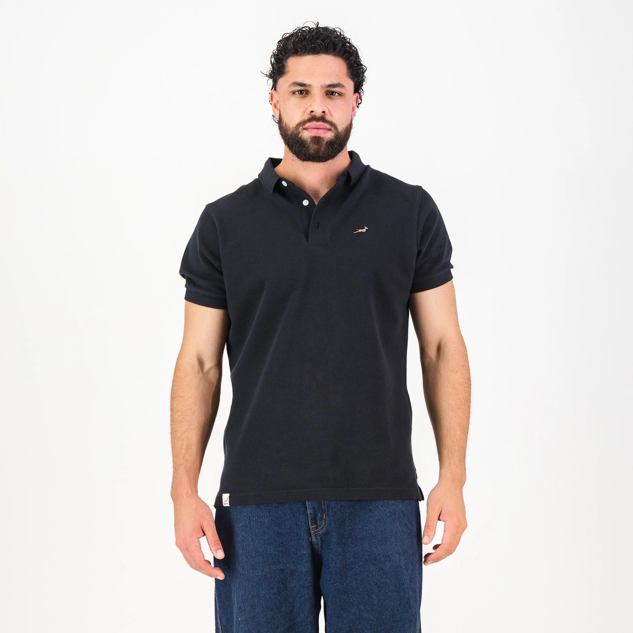 Springboks Metal Rivet SS Polo - Black