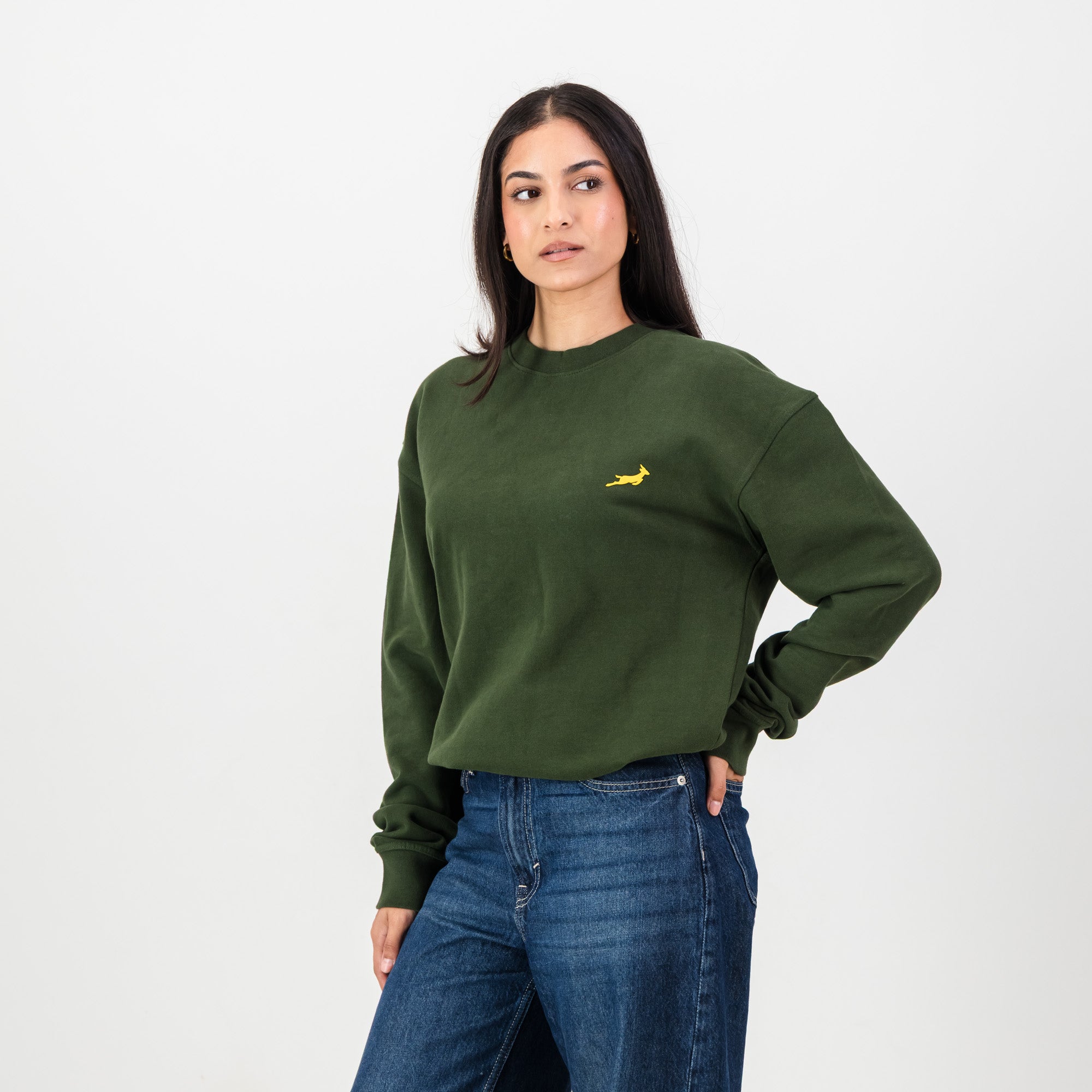 Springboks HS Small logo Crew Sweat - Military Olive
