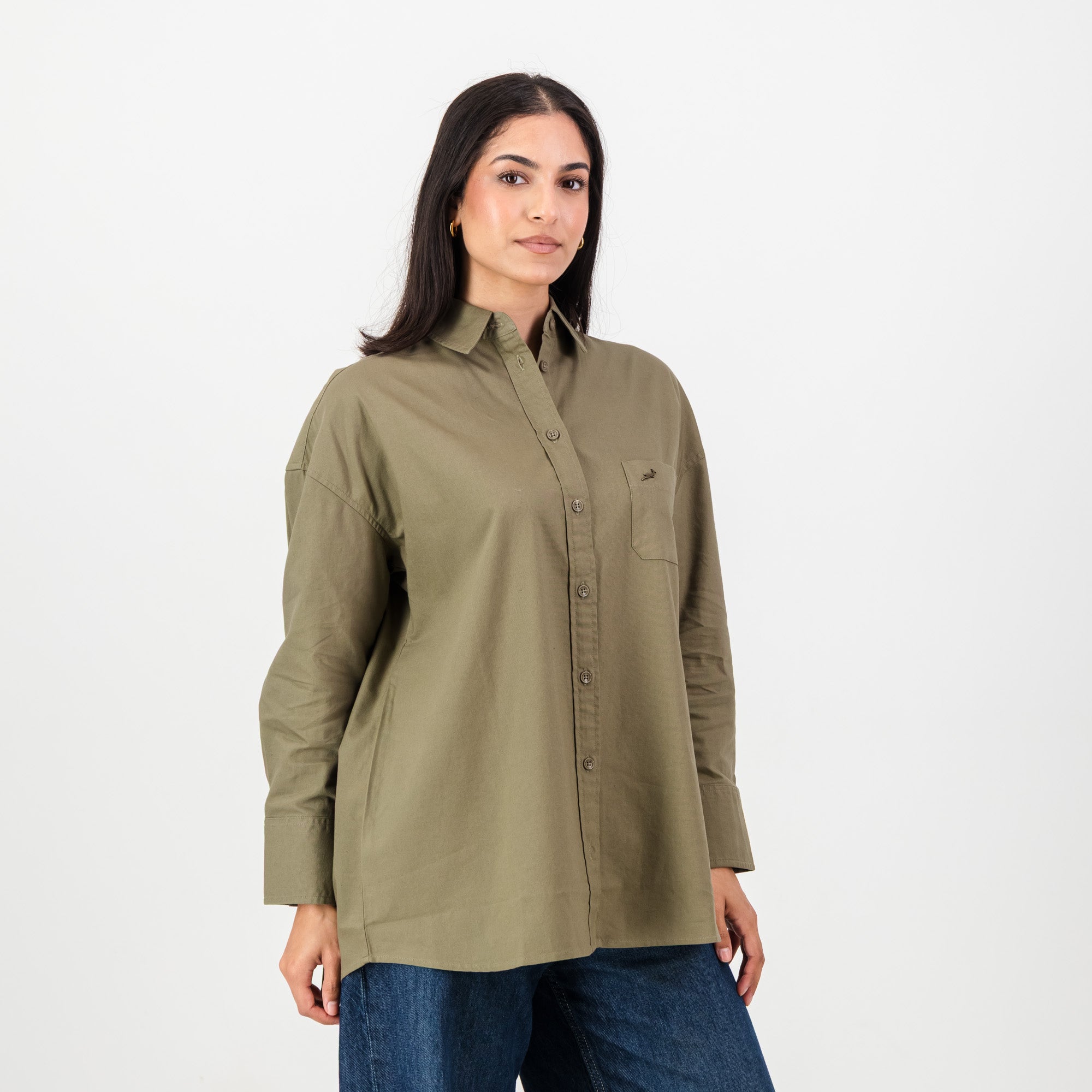 Springboks Ladies Oxford Shirt-Taupe