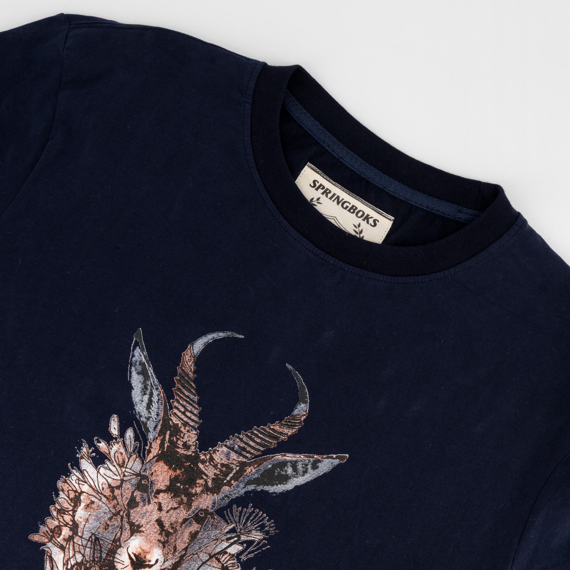 Springboks Artistic Regular Crew Tee-Navy