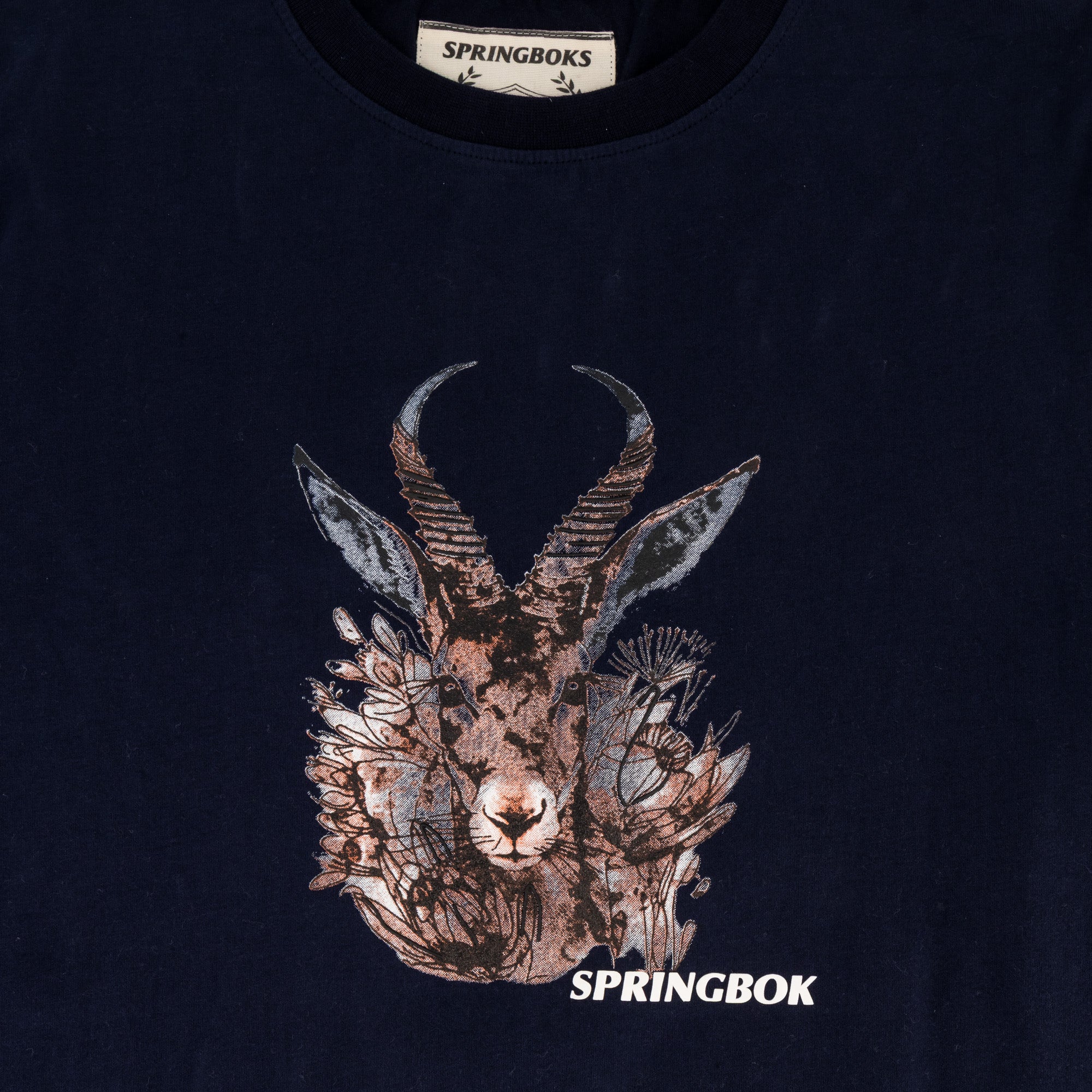 Springboks Artistic Regular Crew Tee-Navy