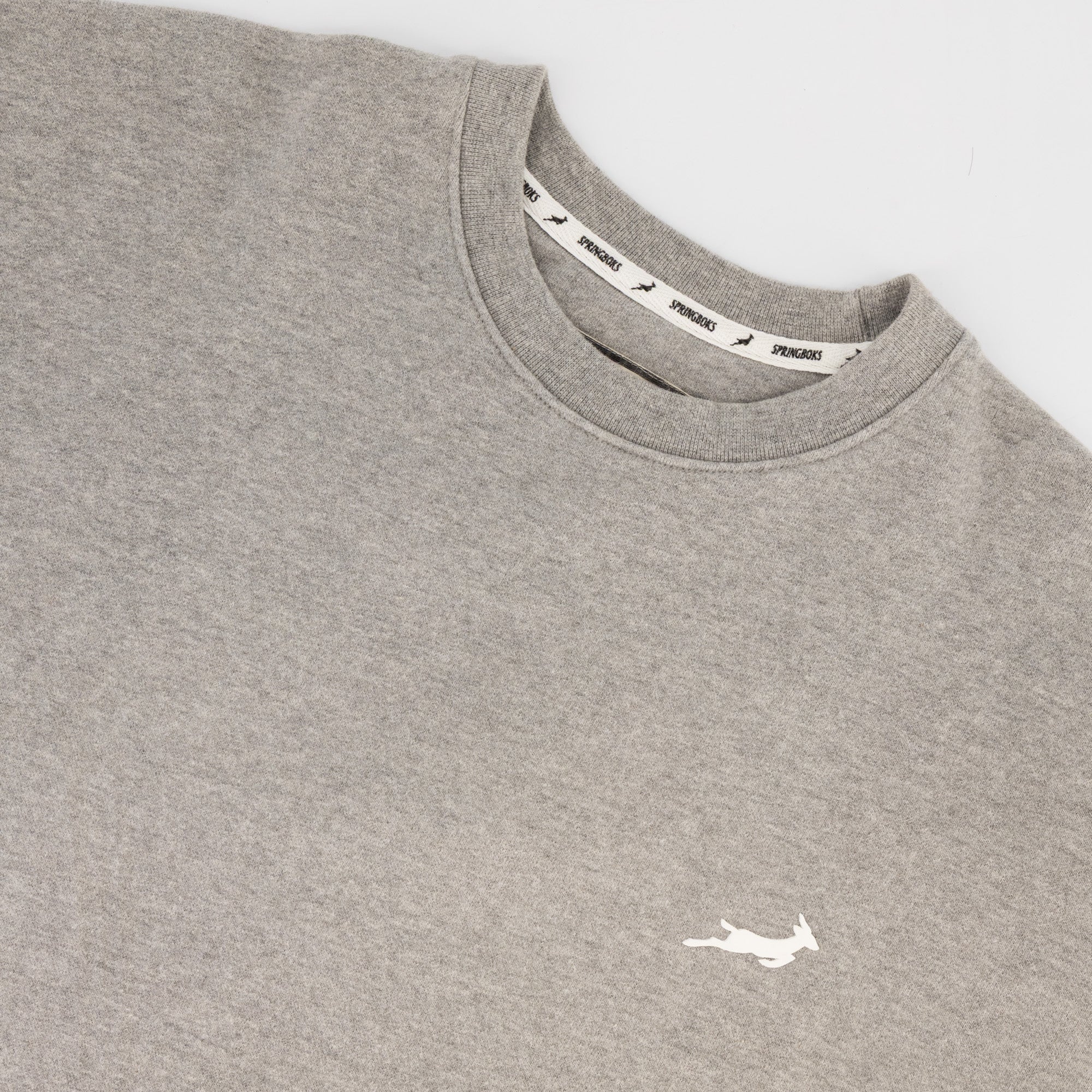 Springboks HS Small logo Crew Sweat - LT Grey Melange