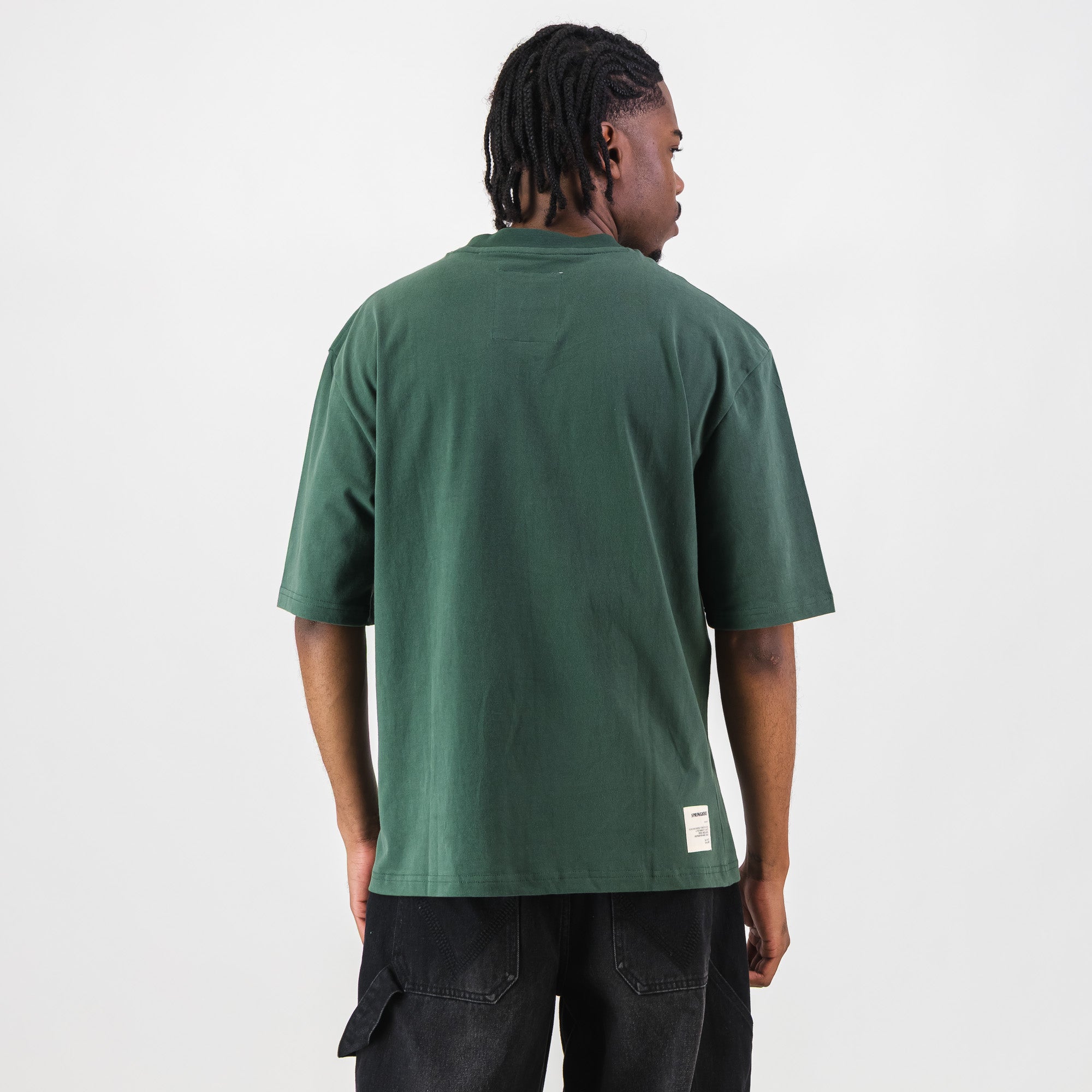 Springboks Pop Badge Boxy Crew Tee - OS Green
