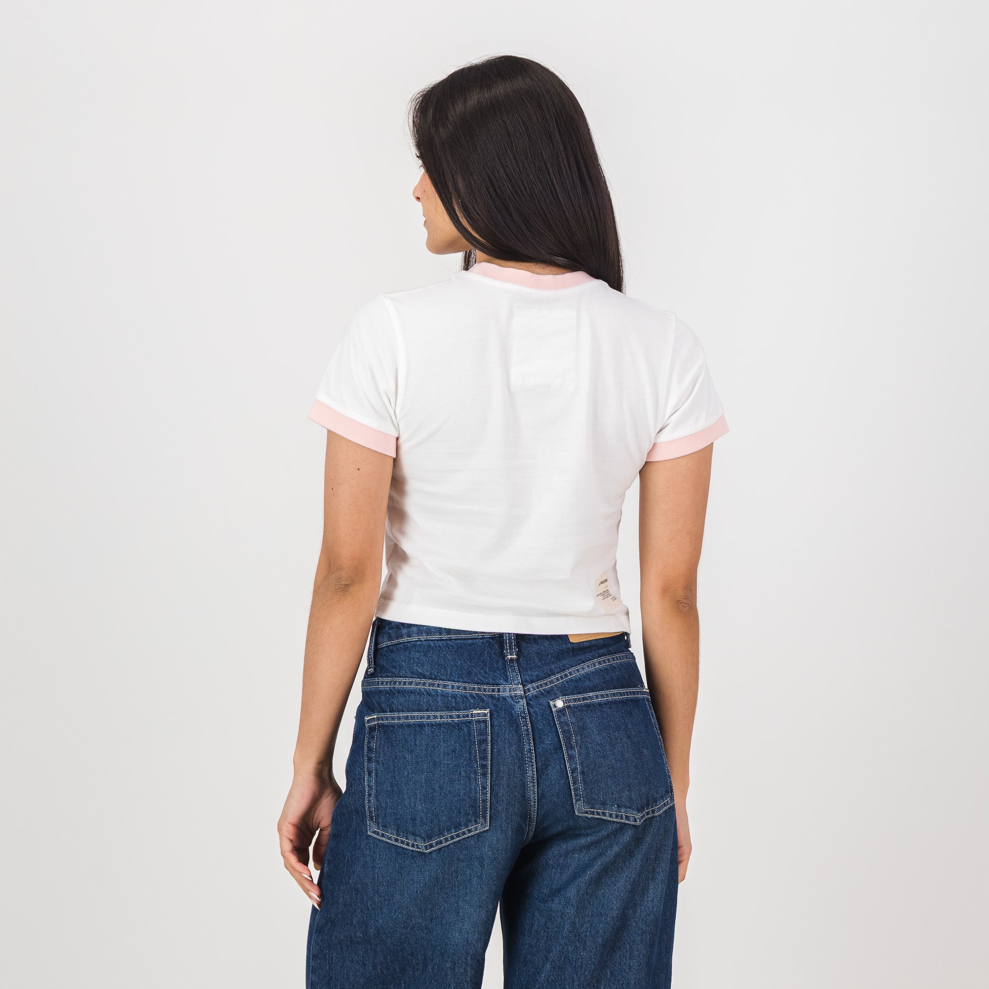 Springboks Ringer Crop Crew Tee - White