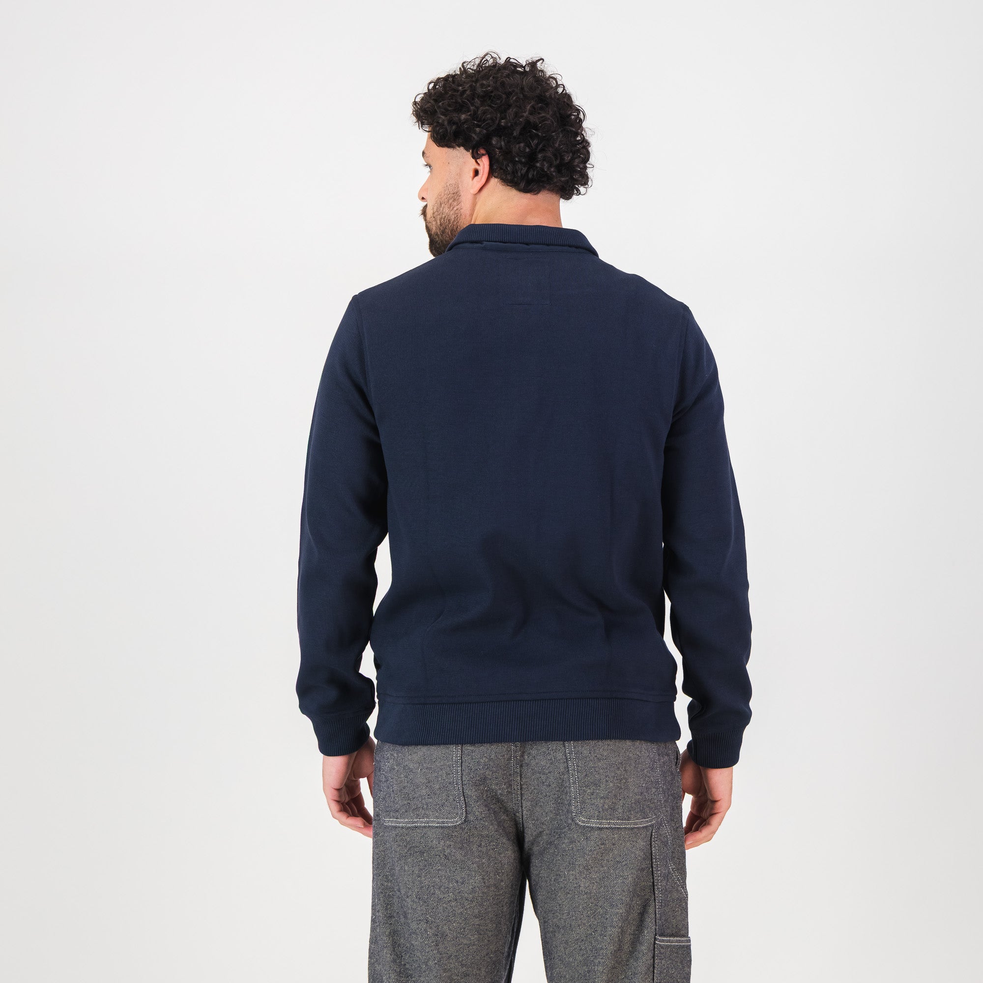 Springboks Quilted Knit Shell Jacket-Navy