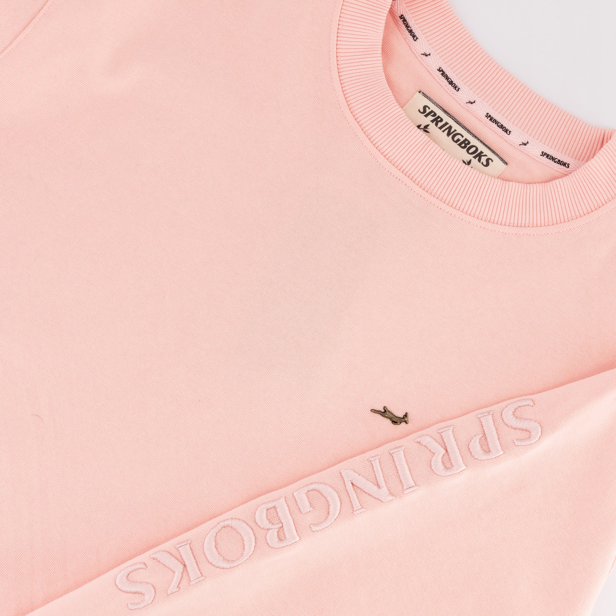 Springboks Metal Rivet Crew Sweat-Rose Quartz