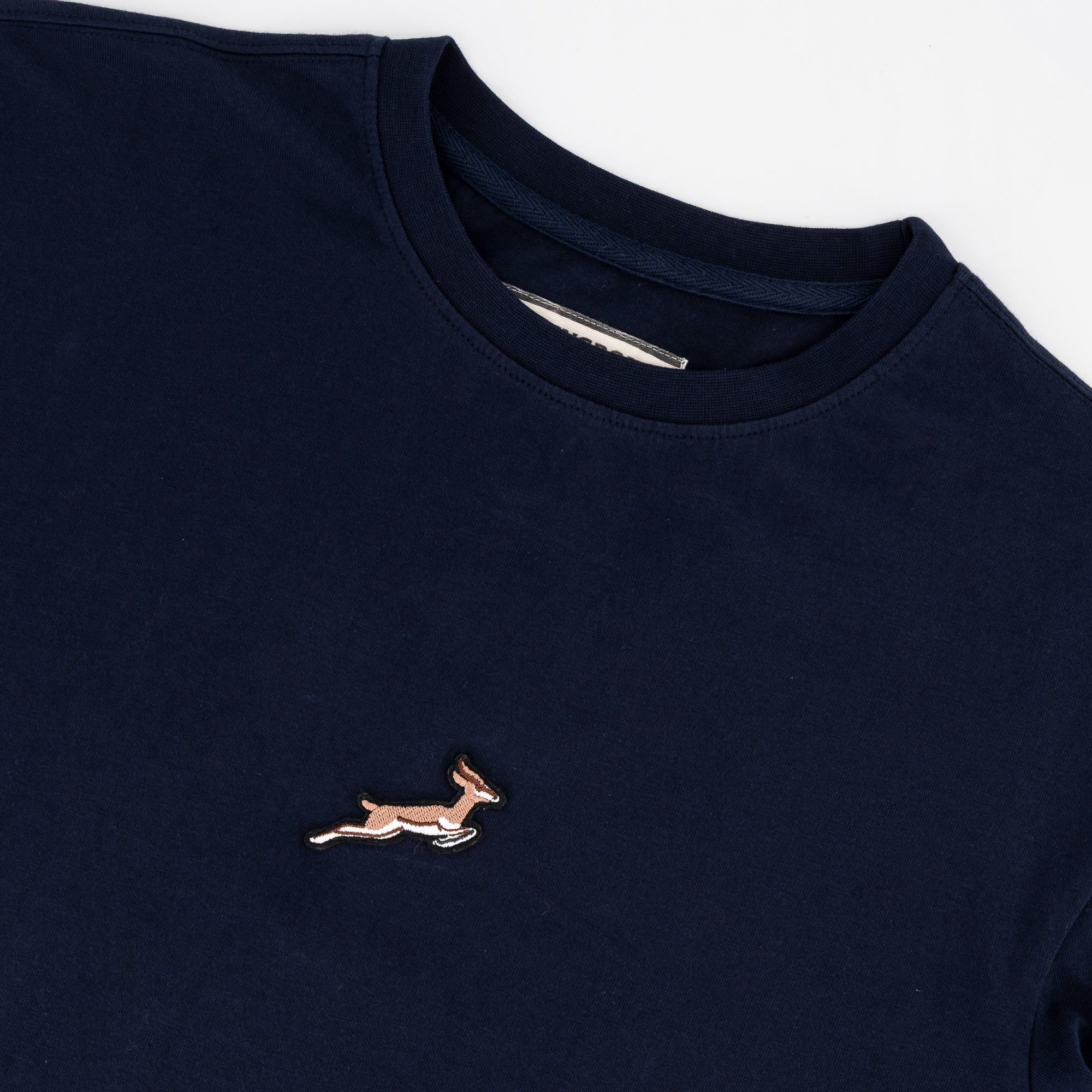 Springboks Nat Badge Boxy Crew Tee-Navy