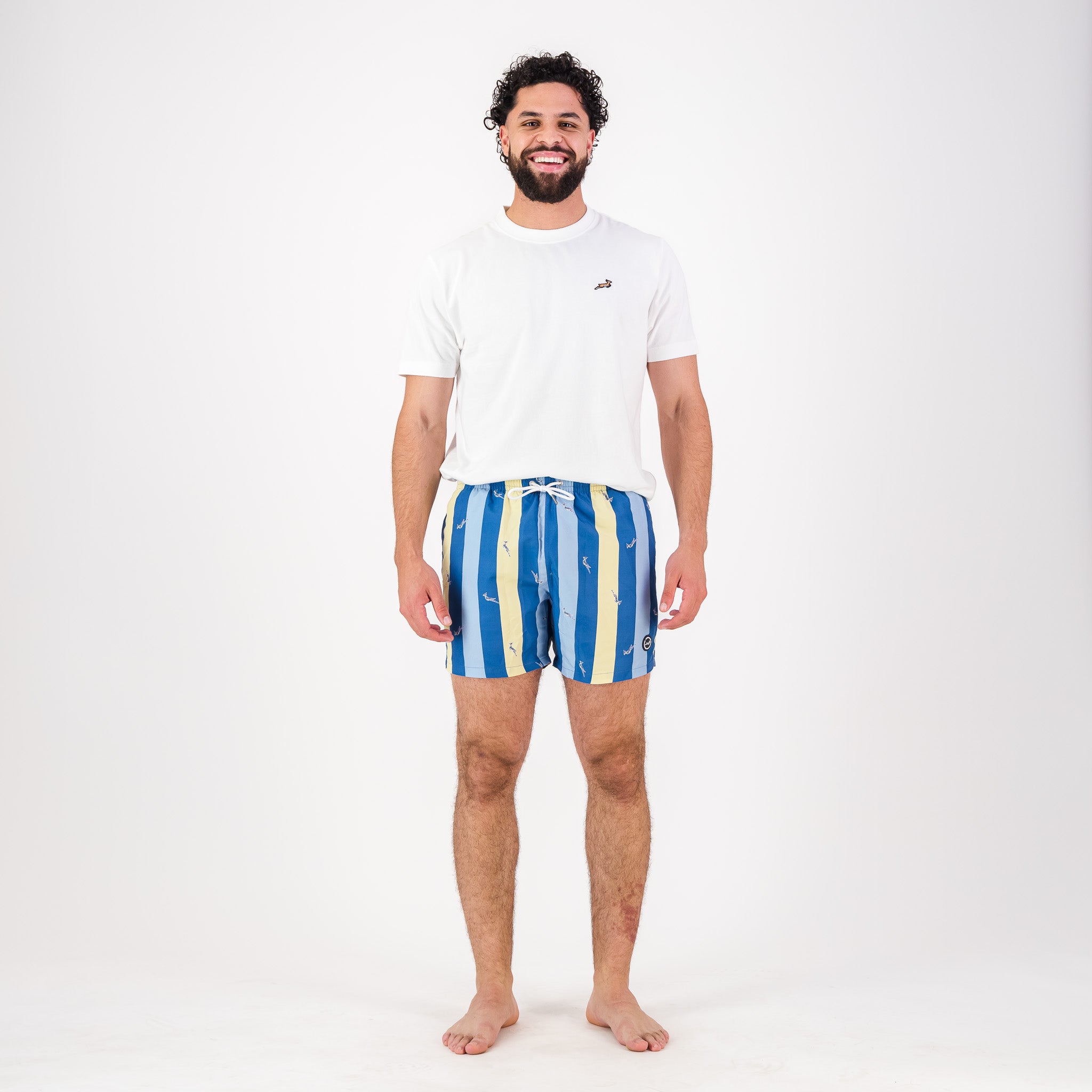 Springboks Candy Stripe SB Print Swim Shorts-Skyway