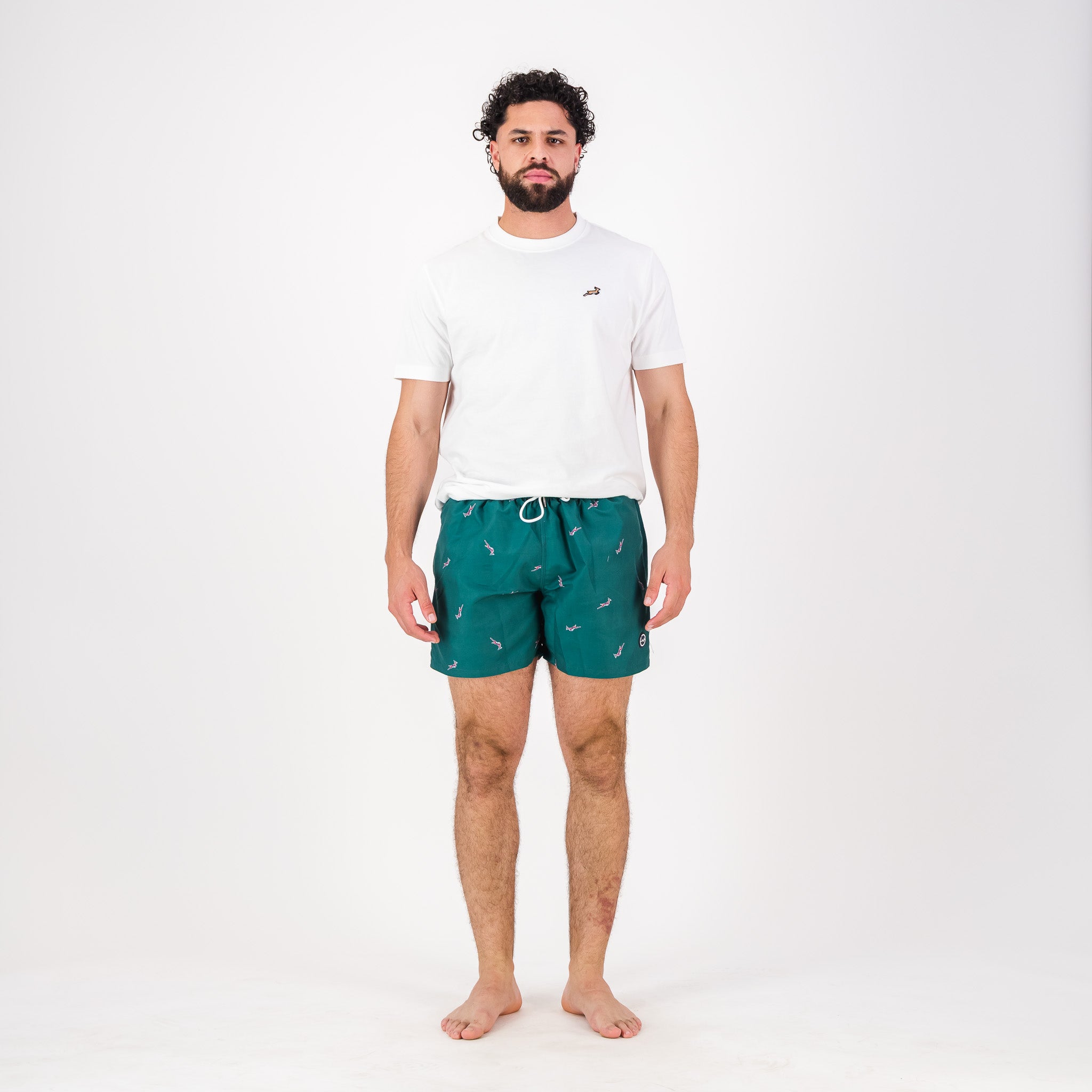 Springboks Summer Pop Print Swim Shorts-Teal