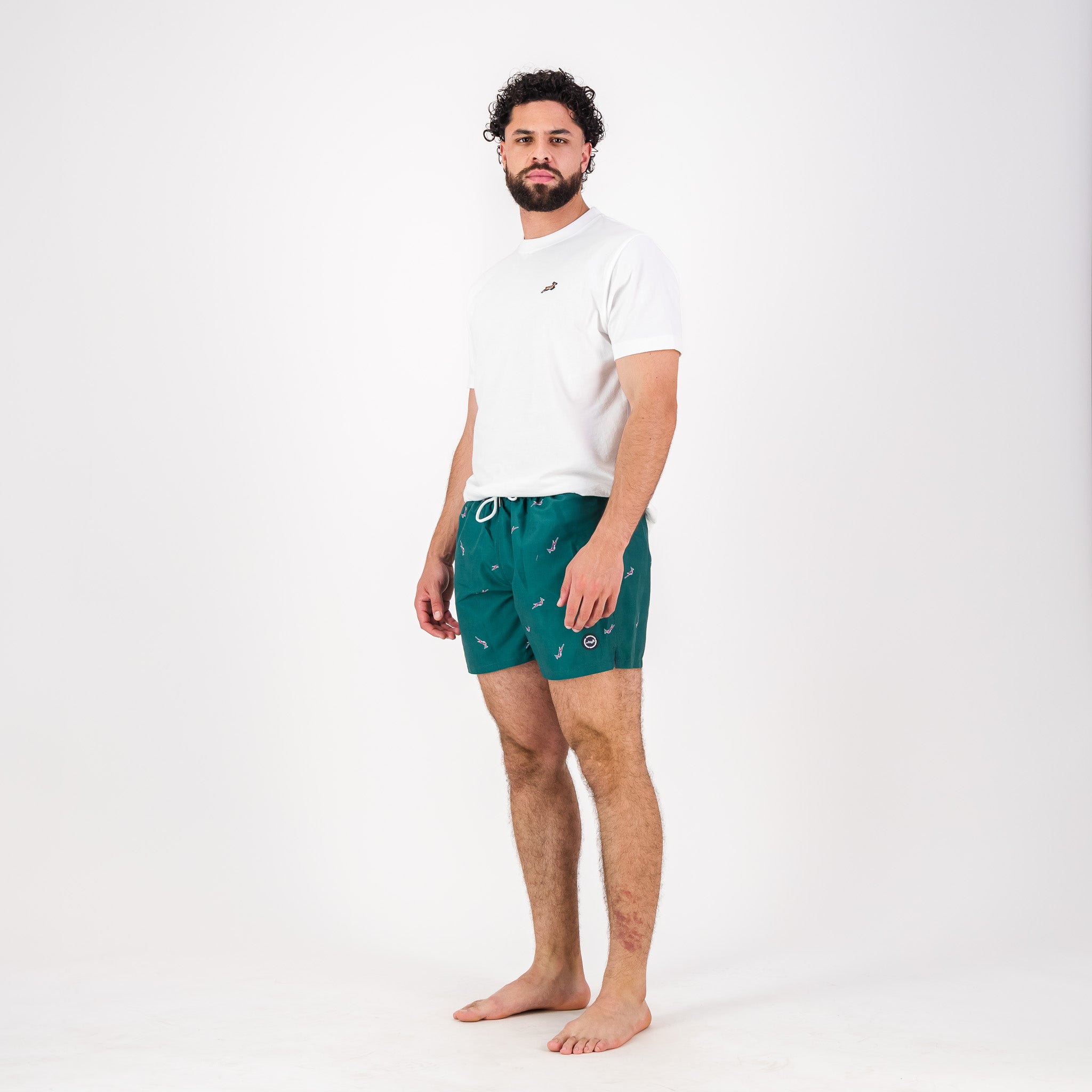 Springboks Summer Pop Print Swim Shorts-Teal