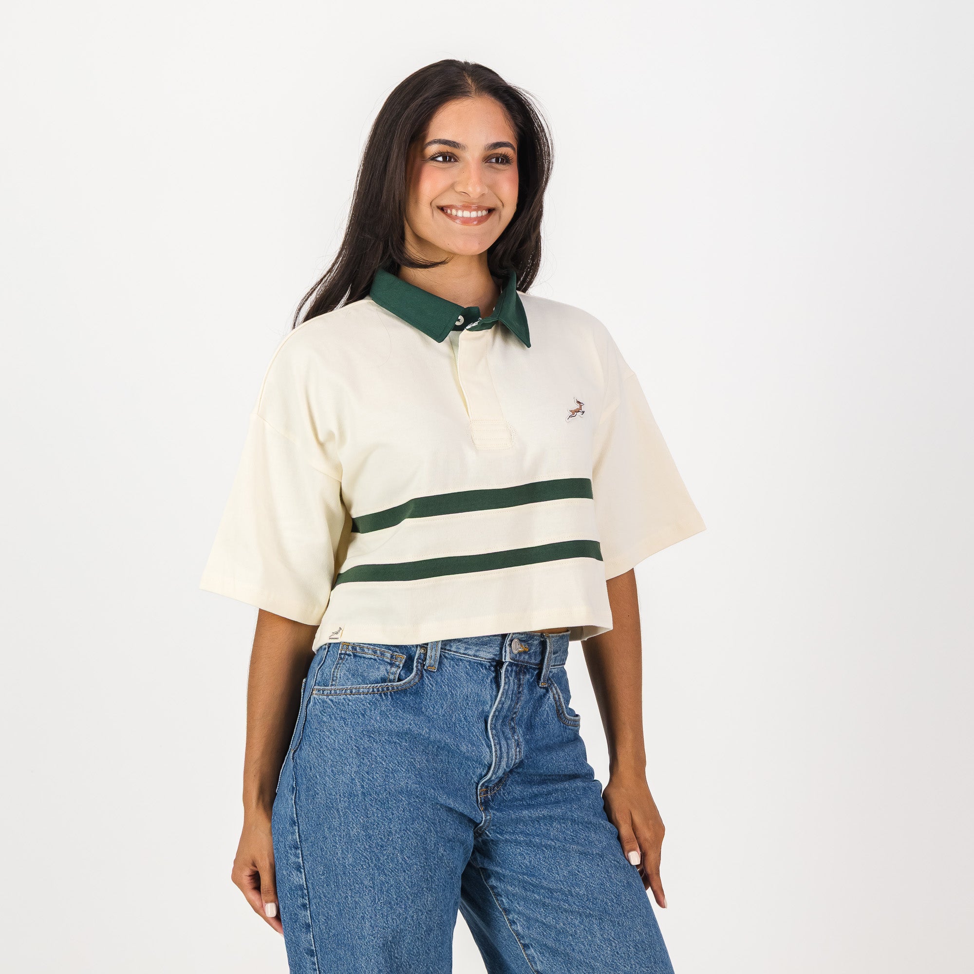 Springboks Twill Hoop SS Crop Rugby Jersey-Sugar Sizzle