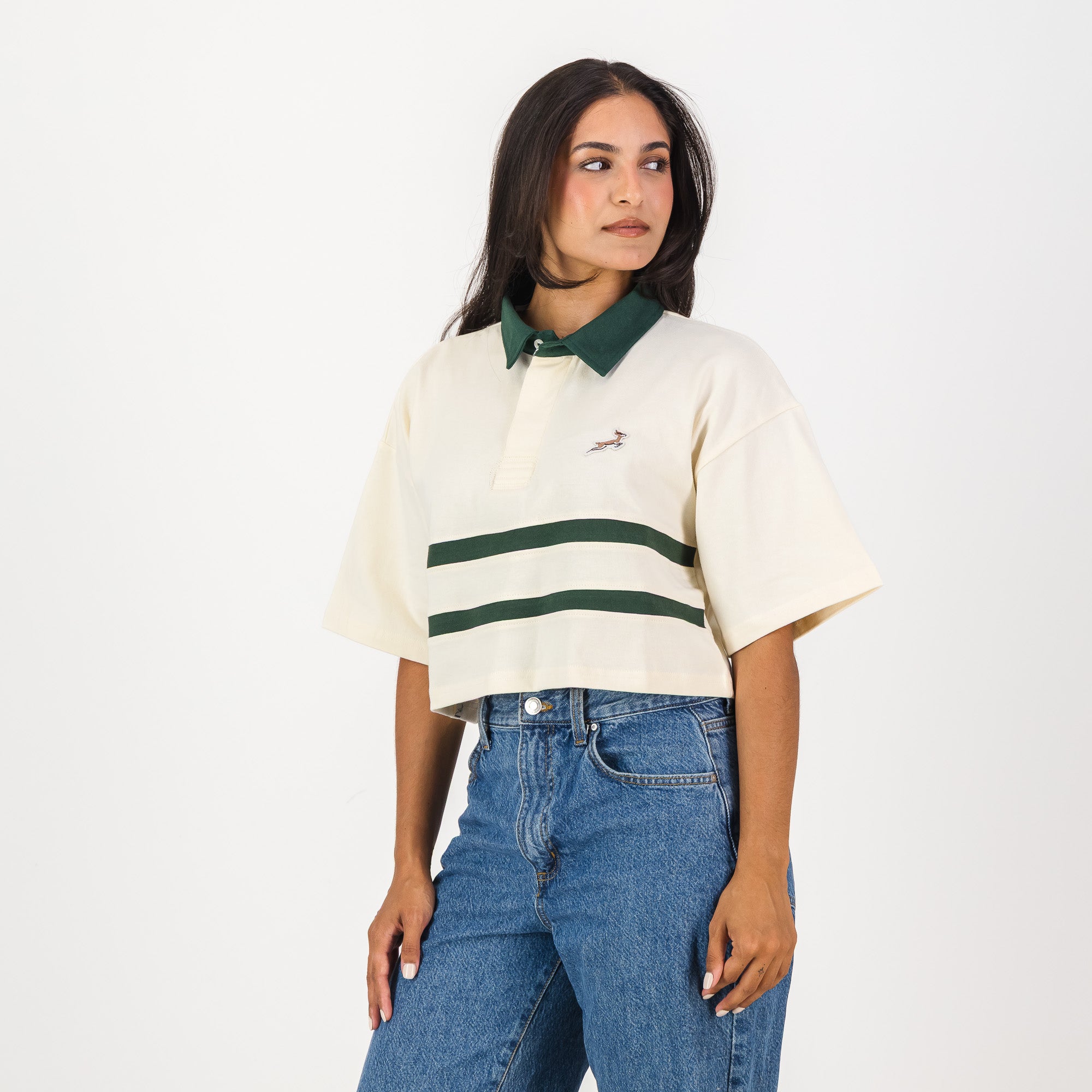 Springboks Twill Hoop SS Crop Rugby Jersey-Sugar Sizzle