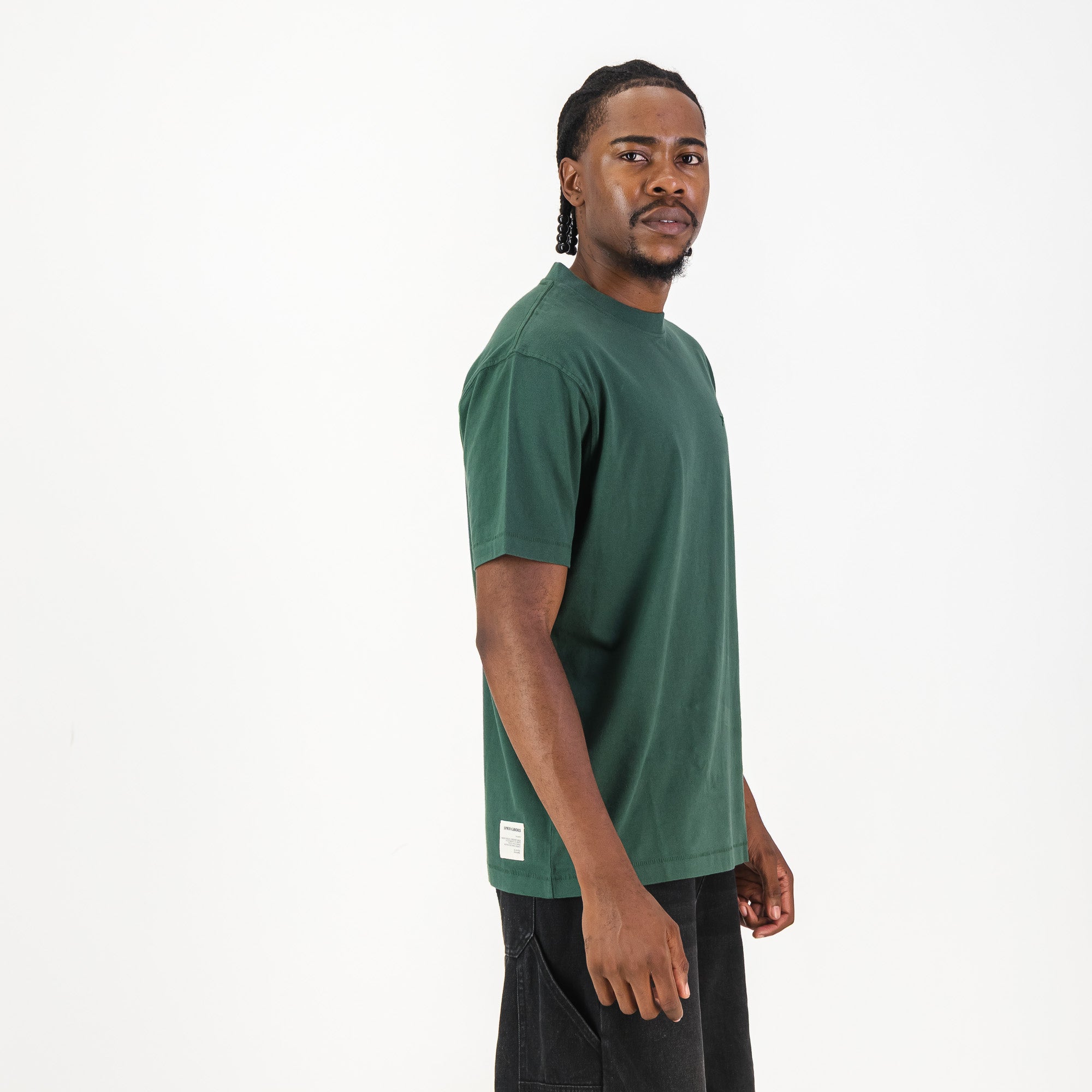 Springboks Tonal SML EMB Bok Crew Tee-OS Green