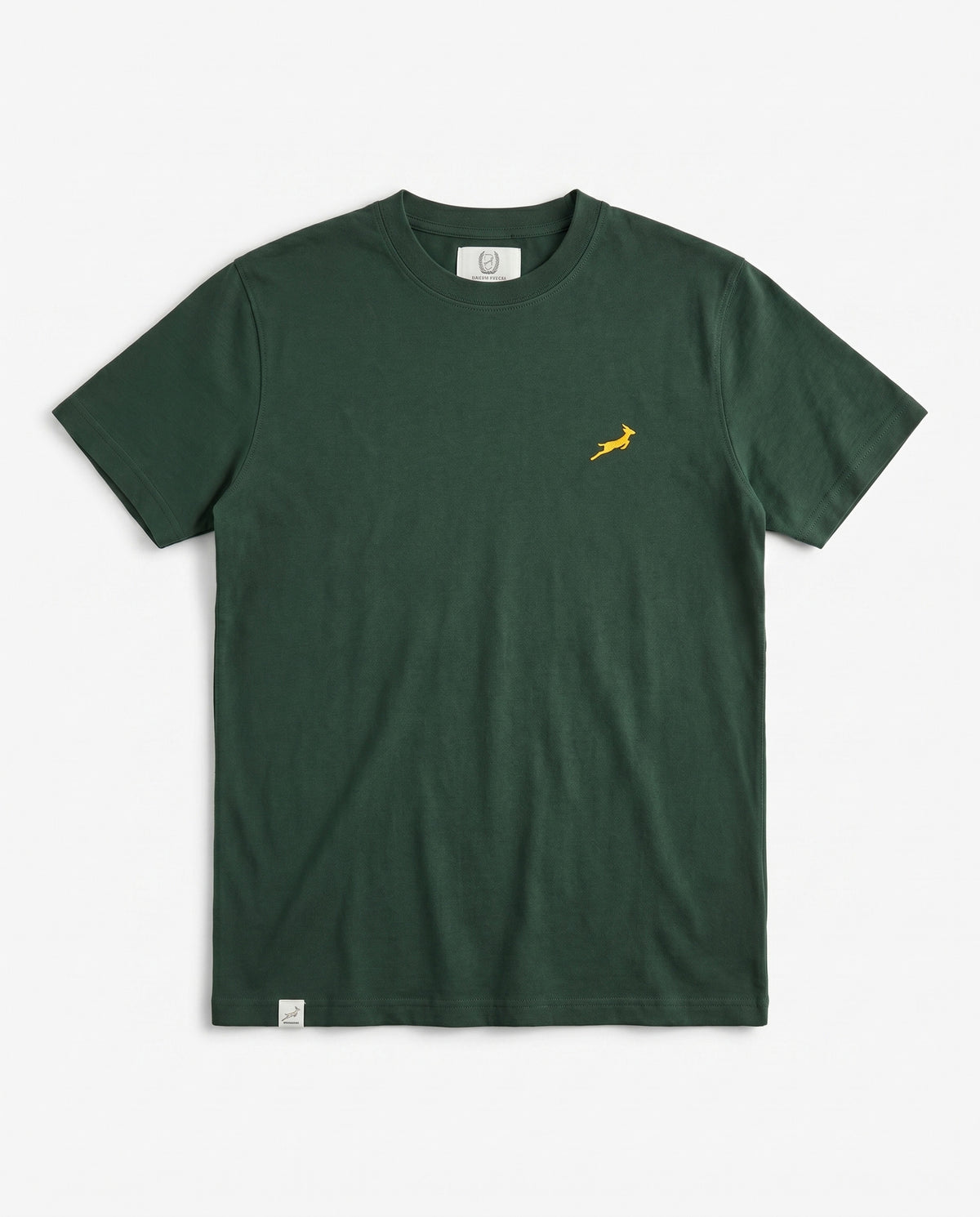 Springboks Small Logo Regular Crew T-Shirt Plain Green