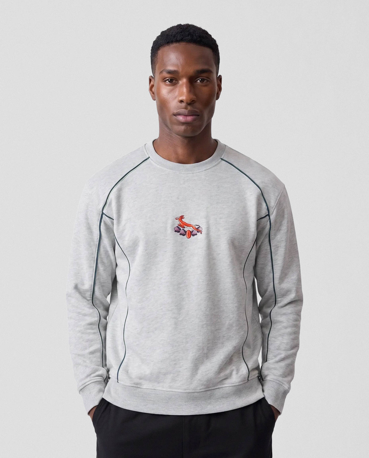Springboks 95 Piped Crew Sweat Grey Melange