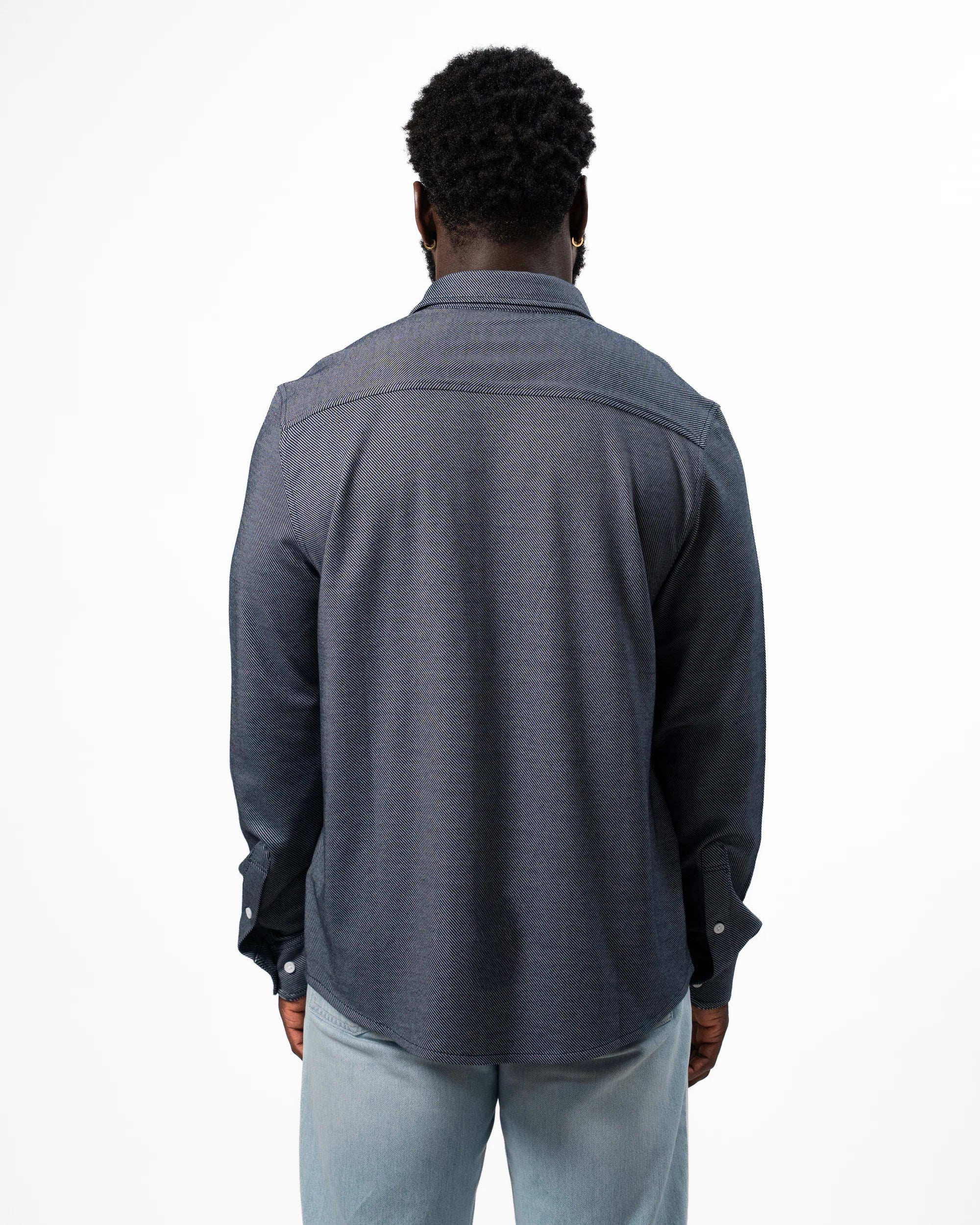 Springboks Jacquard LS Shirt Navy