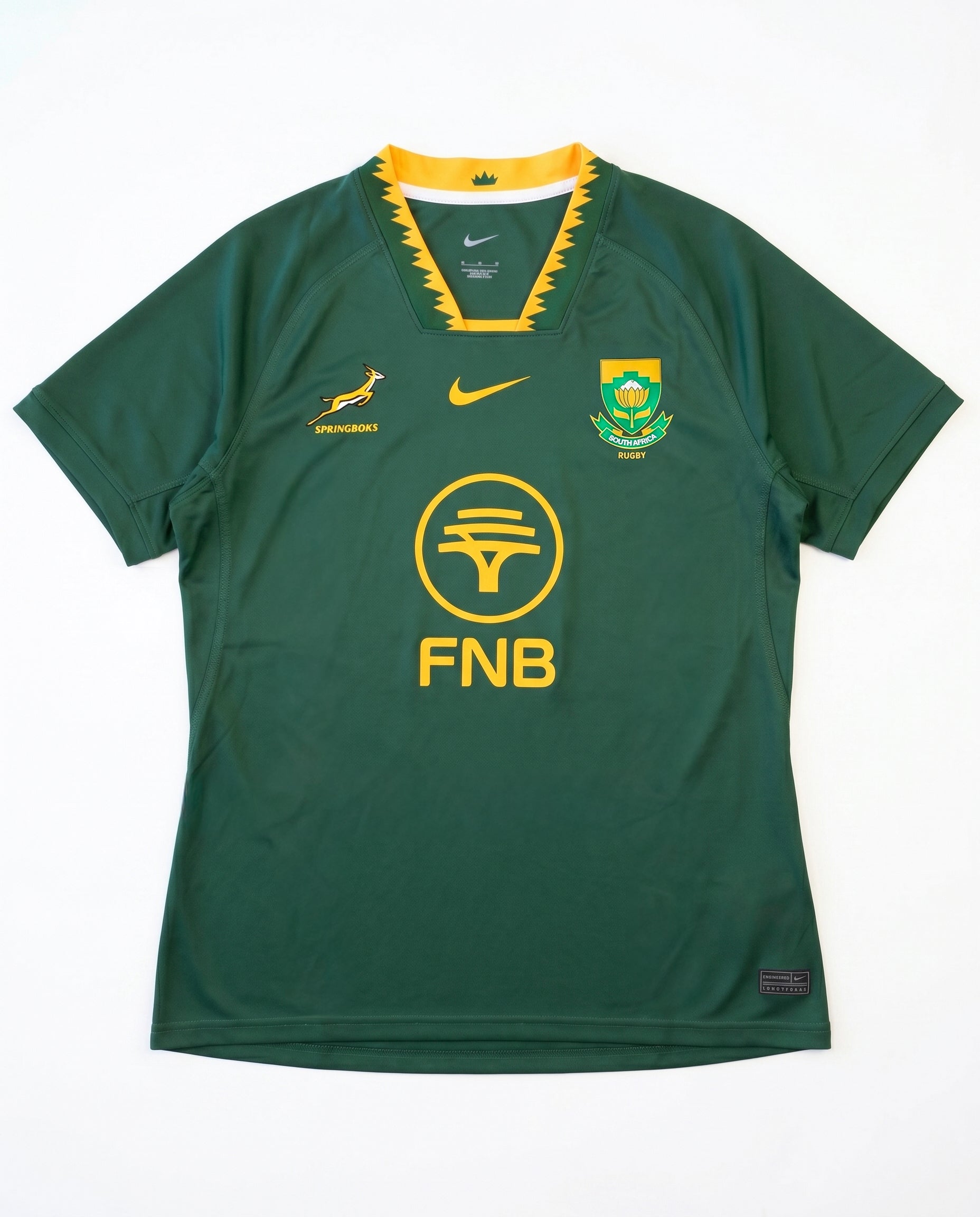 Springboks Nike Womens 25/26 Stadium Home Rugby Replica Top Gorge Green