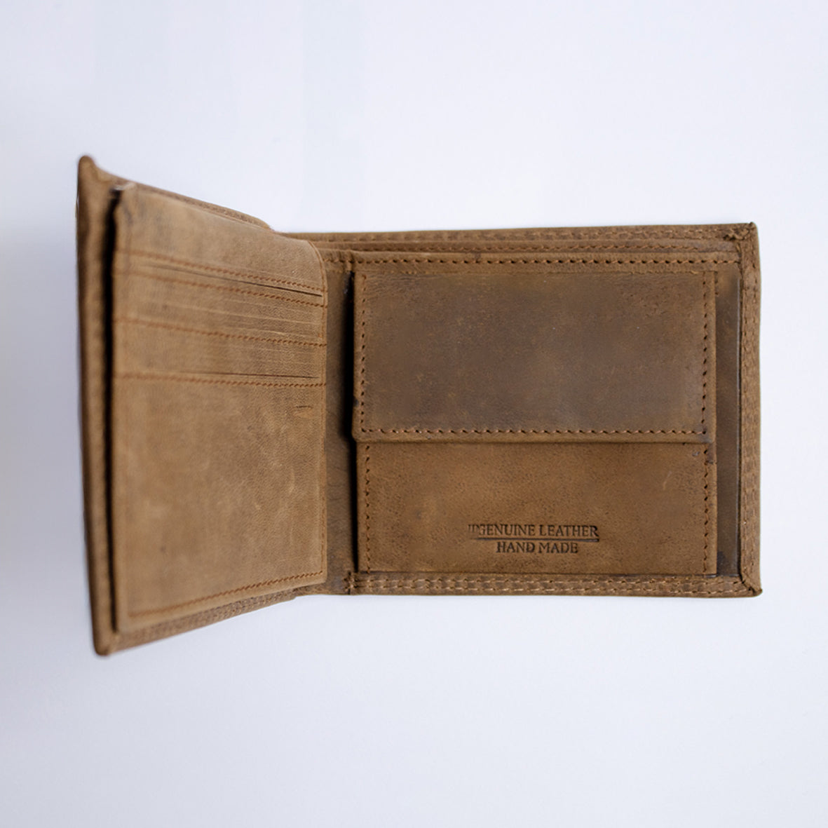 Springboks Double Stitch Fold Over Wallet-Tan