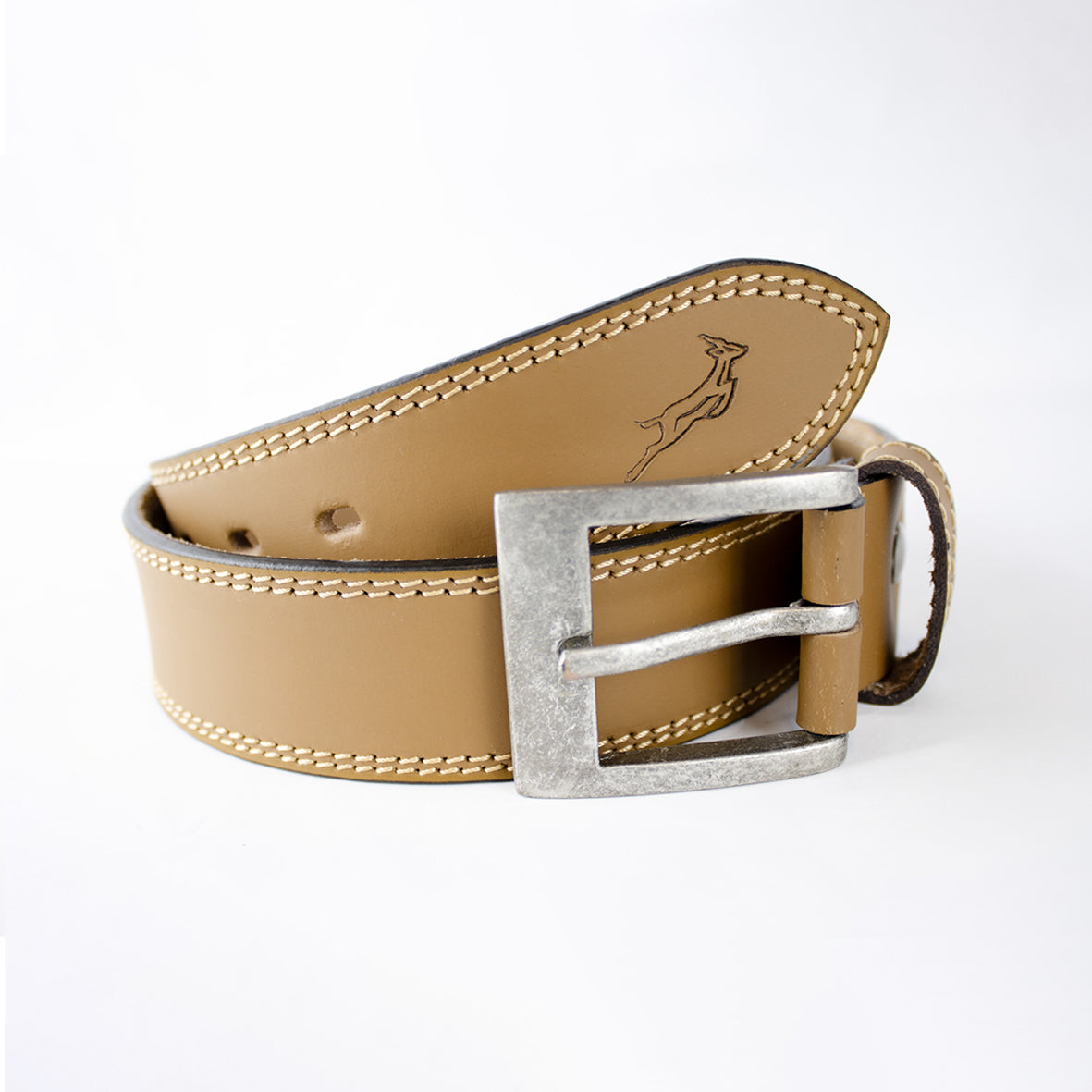 Springboks Double Stitch Belt-Tan