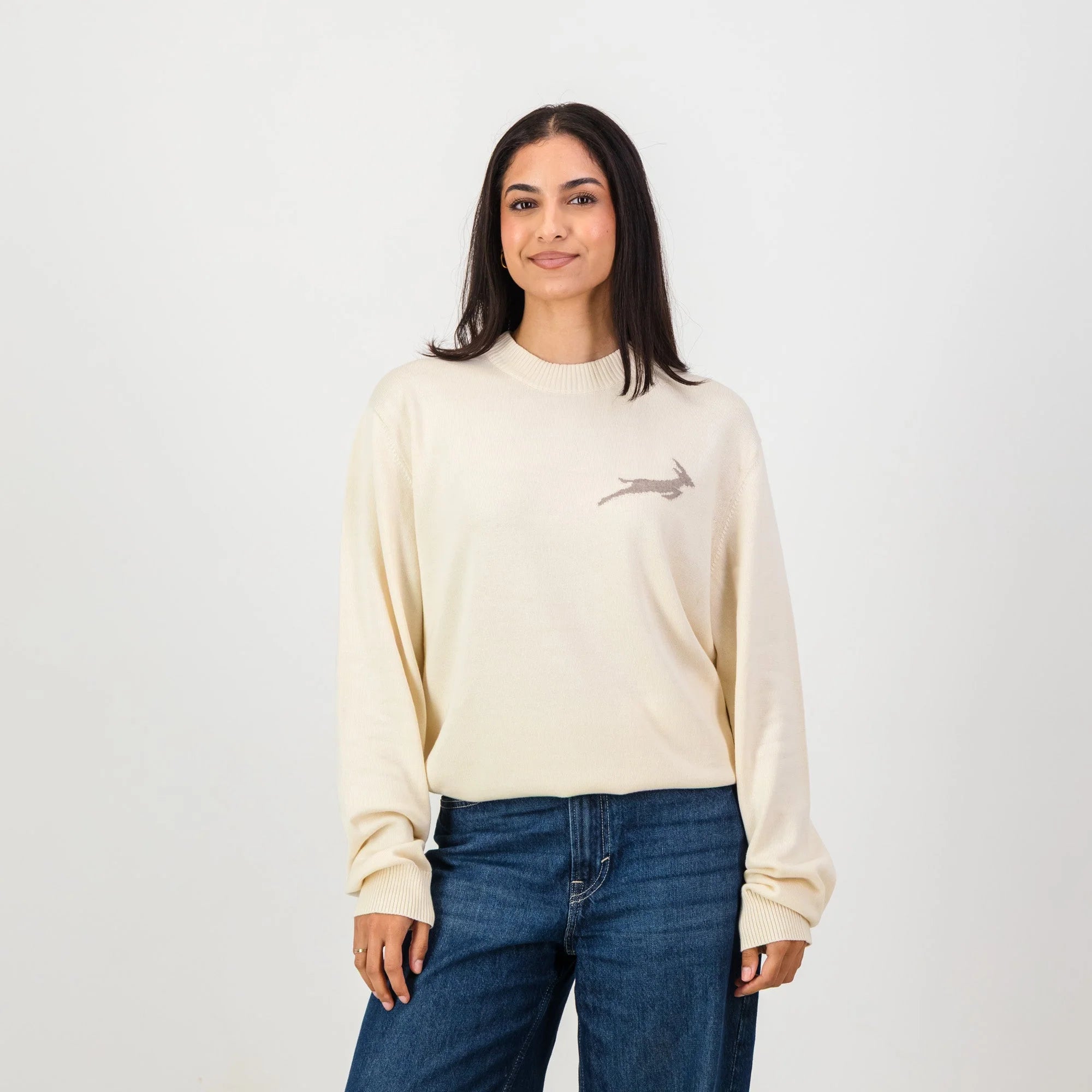 Springboks Faded Bok Crew Neck Knit-Ivory