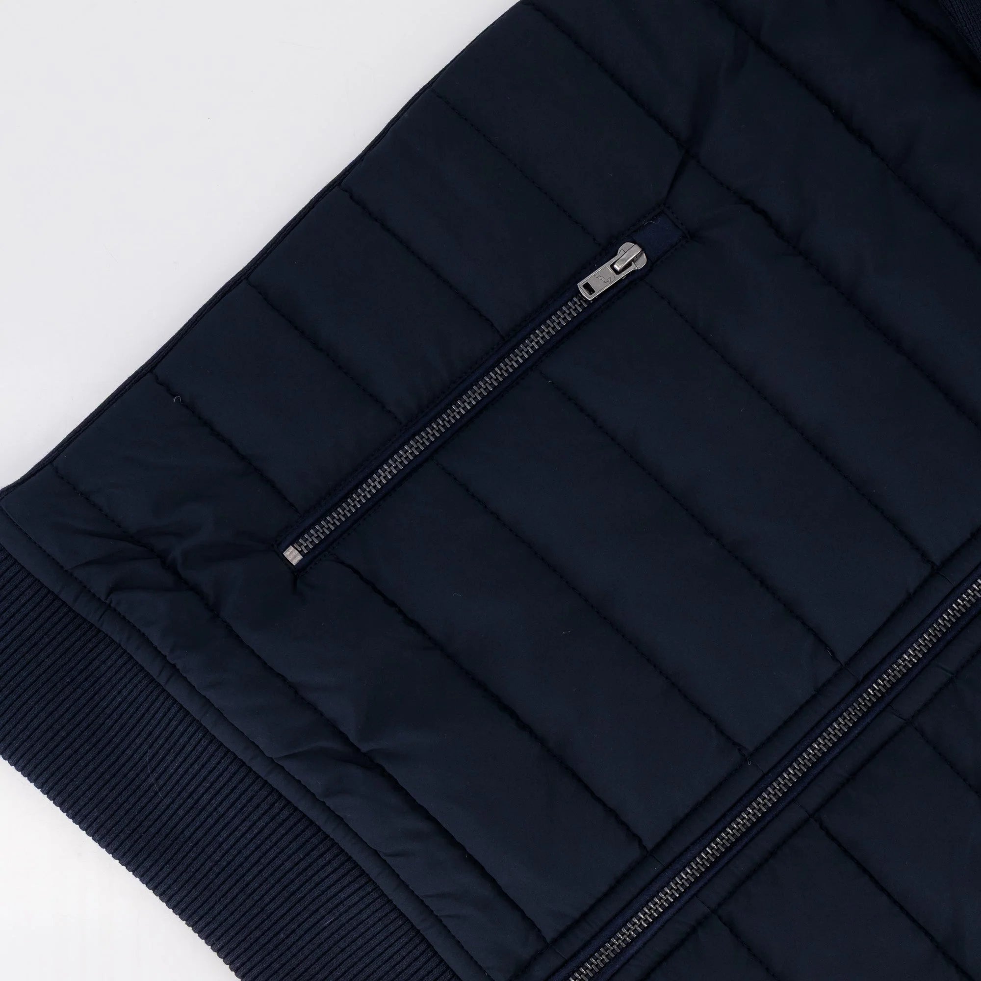 Springboks Quilted Knit Shell Jacket-Navy