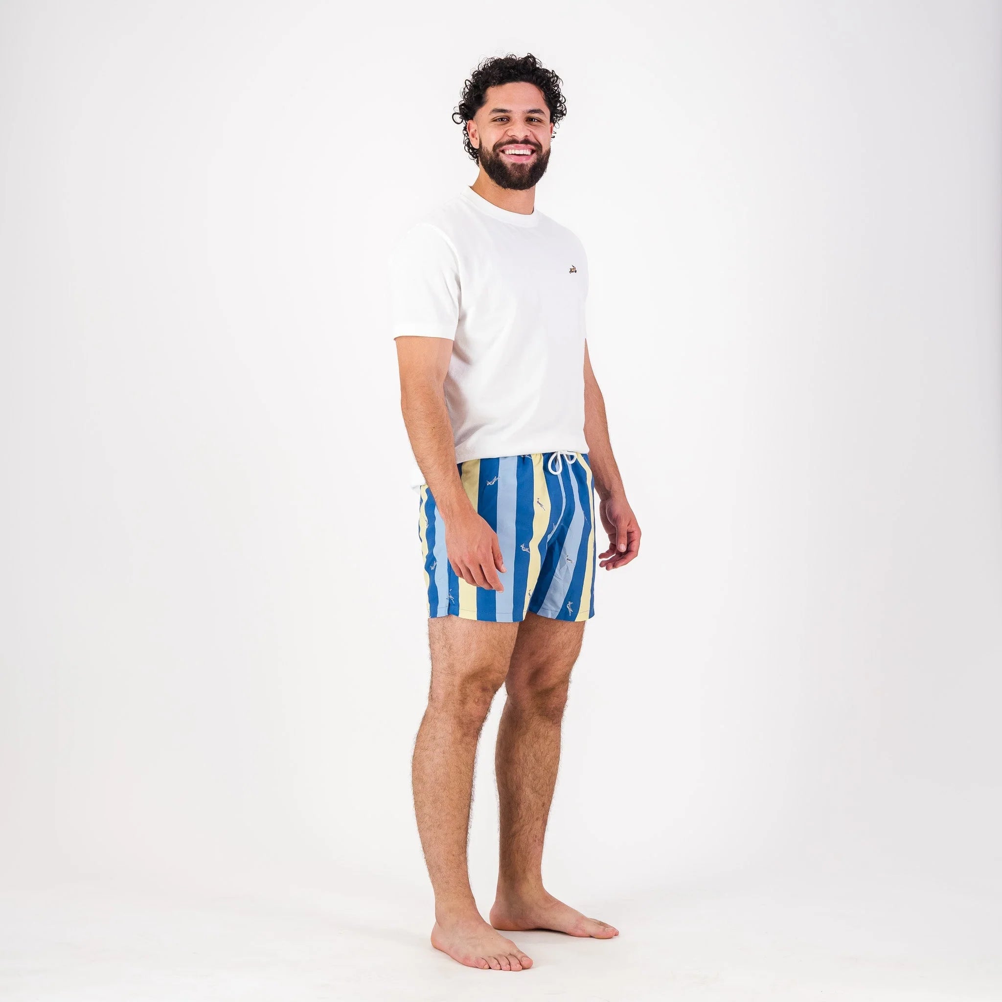 Springboks Candy Stripe SB Print Swim Shorts-Skyway