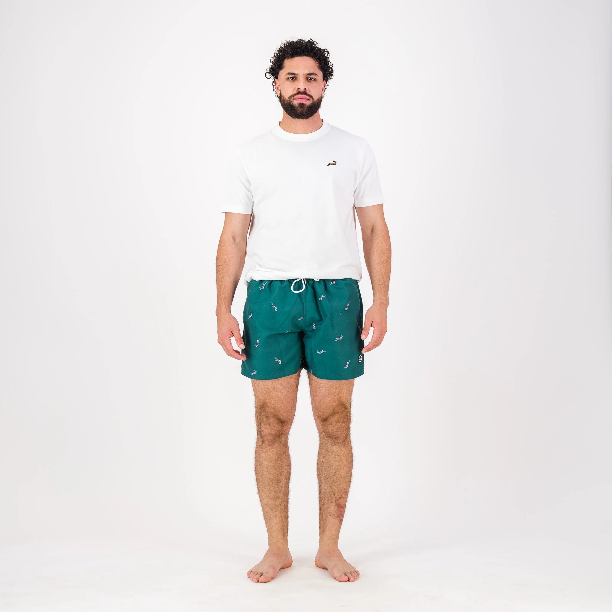 Springboks Summer Pop Print Swim Shorts-Teal