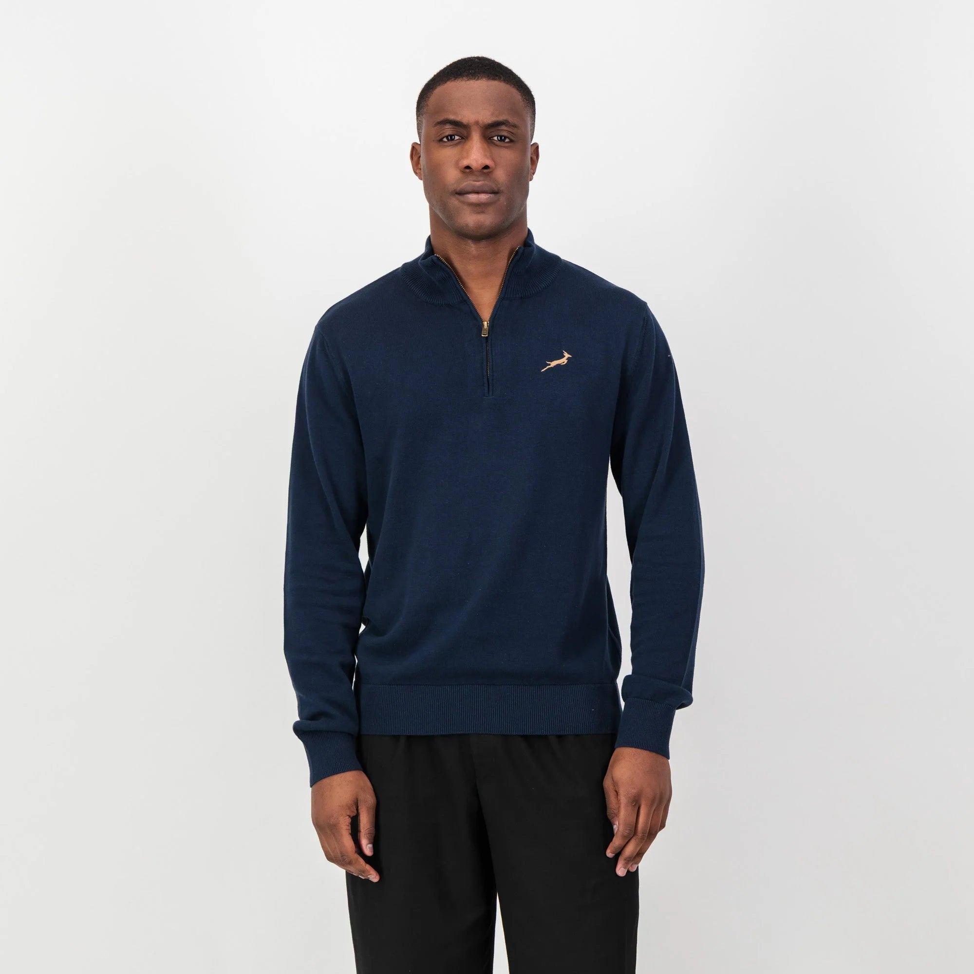 Springboks Quarter Zip Knit-Navy