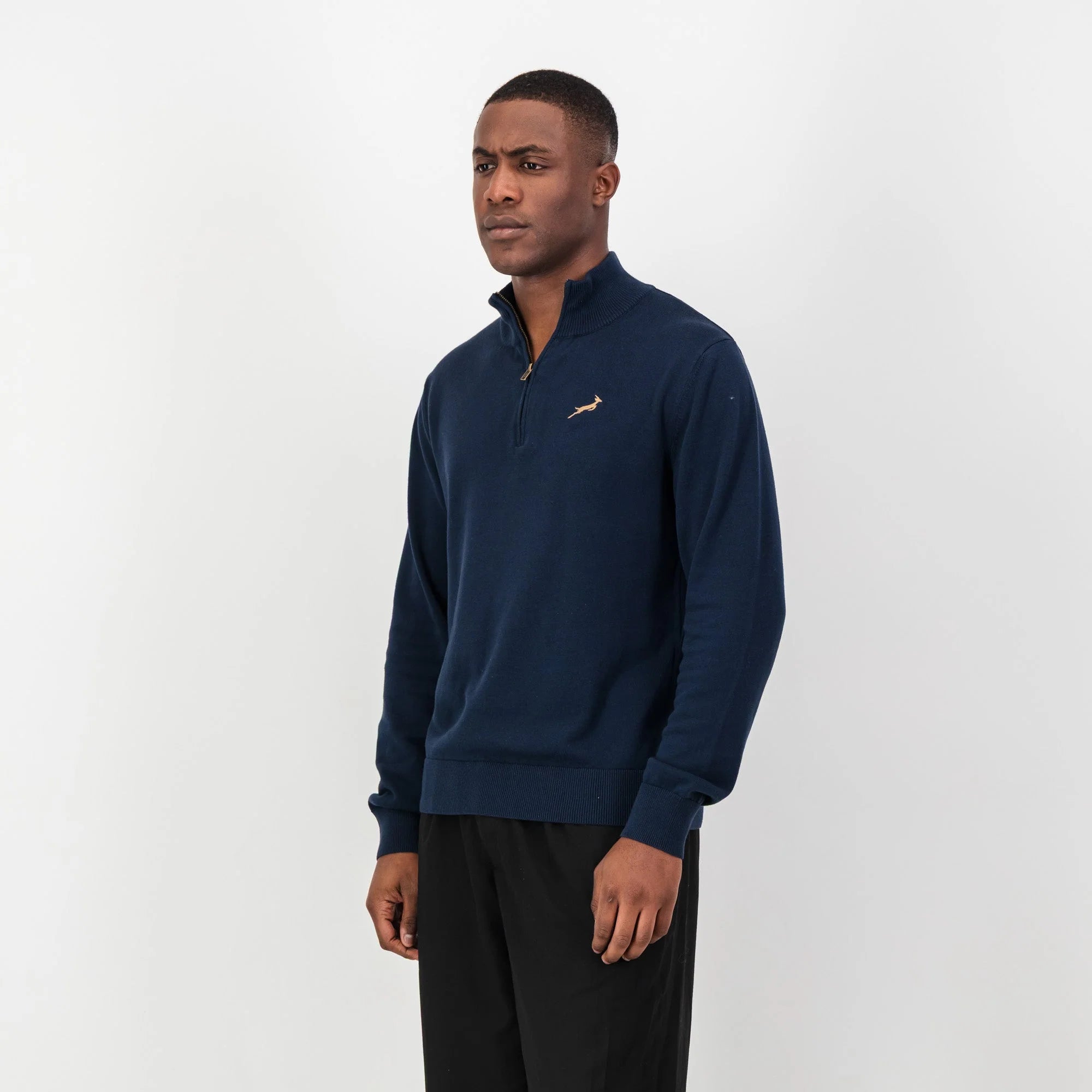 Springboks Quarter Zip Knit-Navy