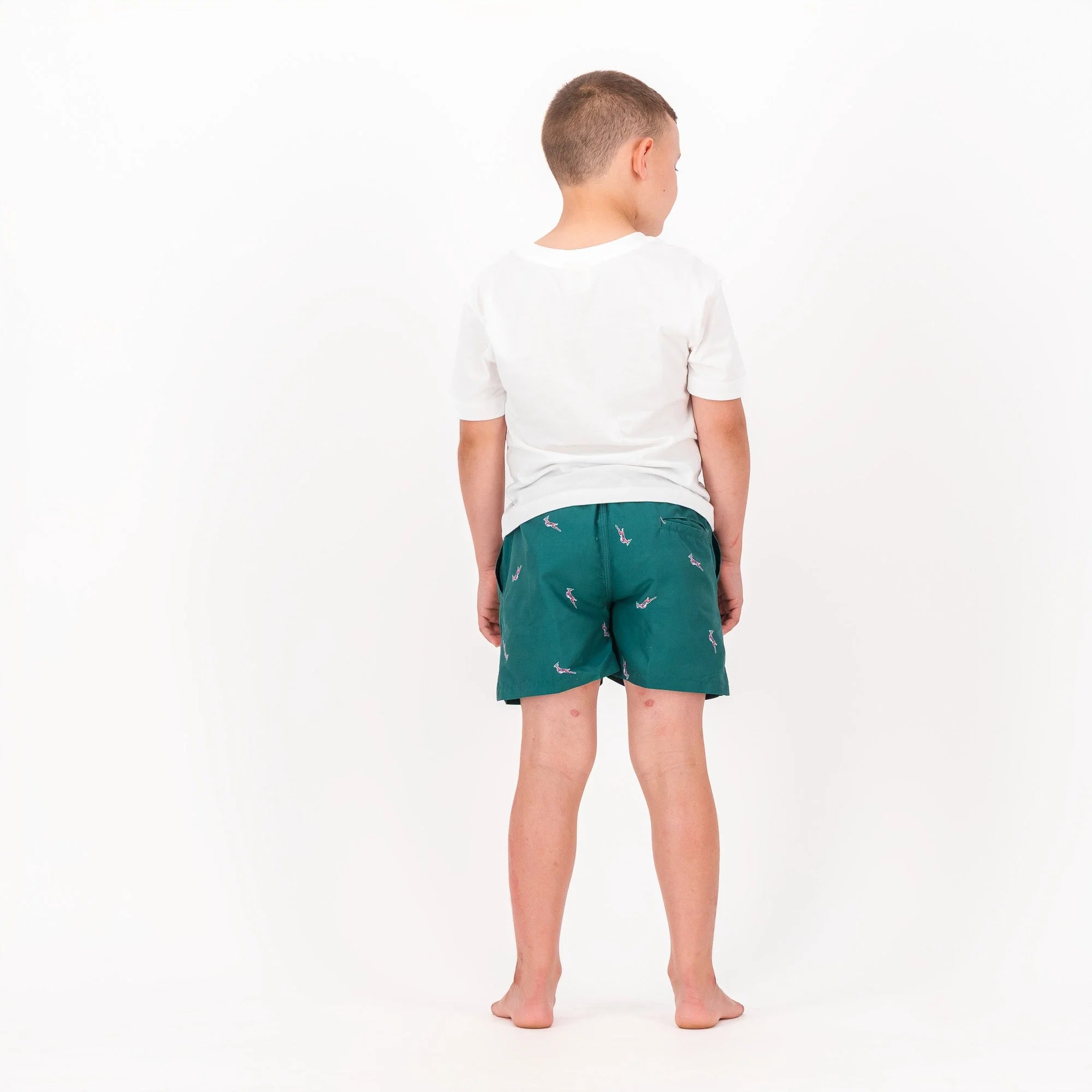 Springboks Summer Pop Print Kids Swim Shorts-Teal
