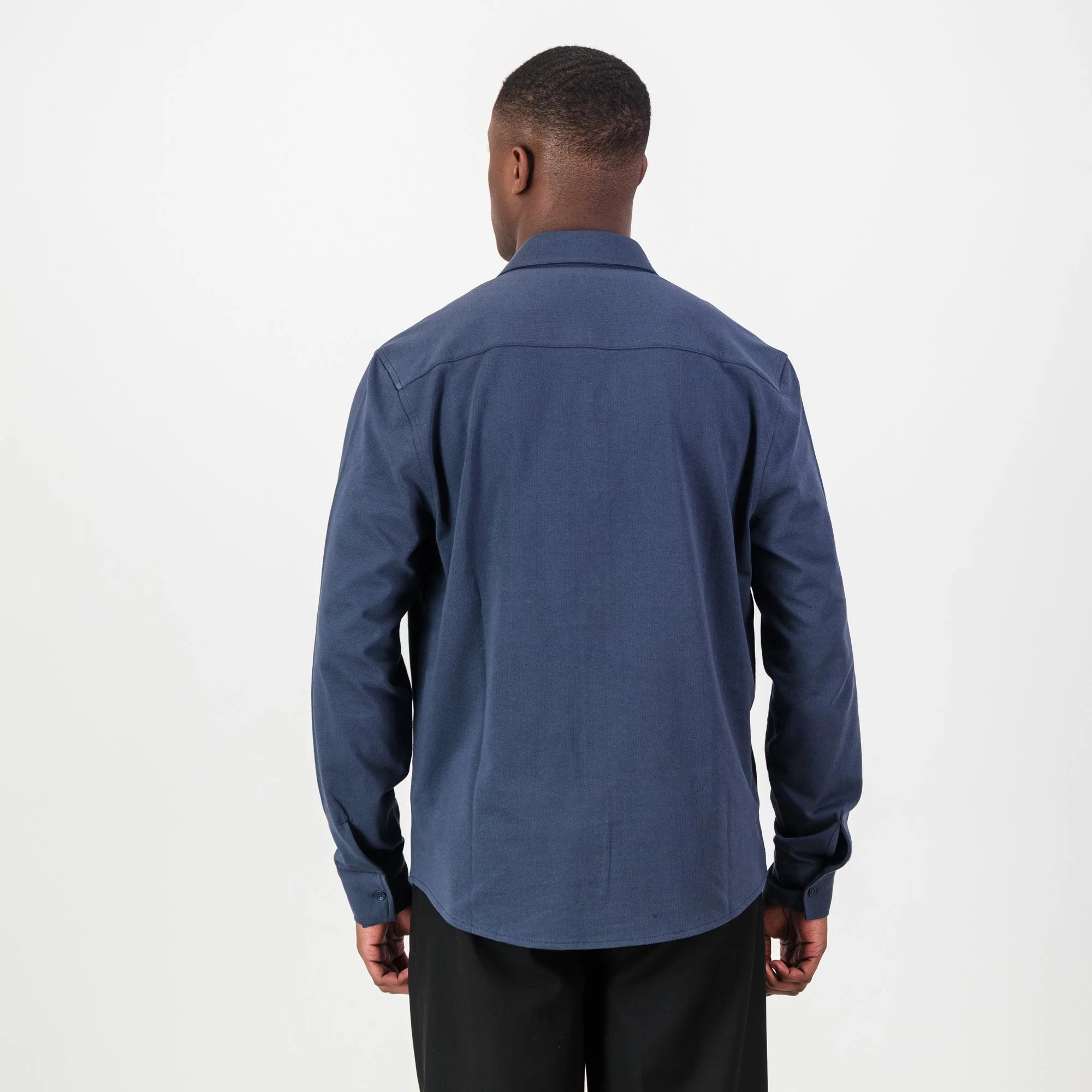 Springboks Tailored LS Shirt-Navy