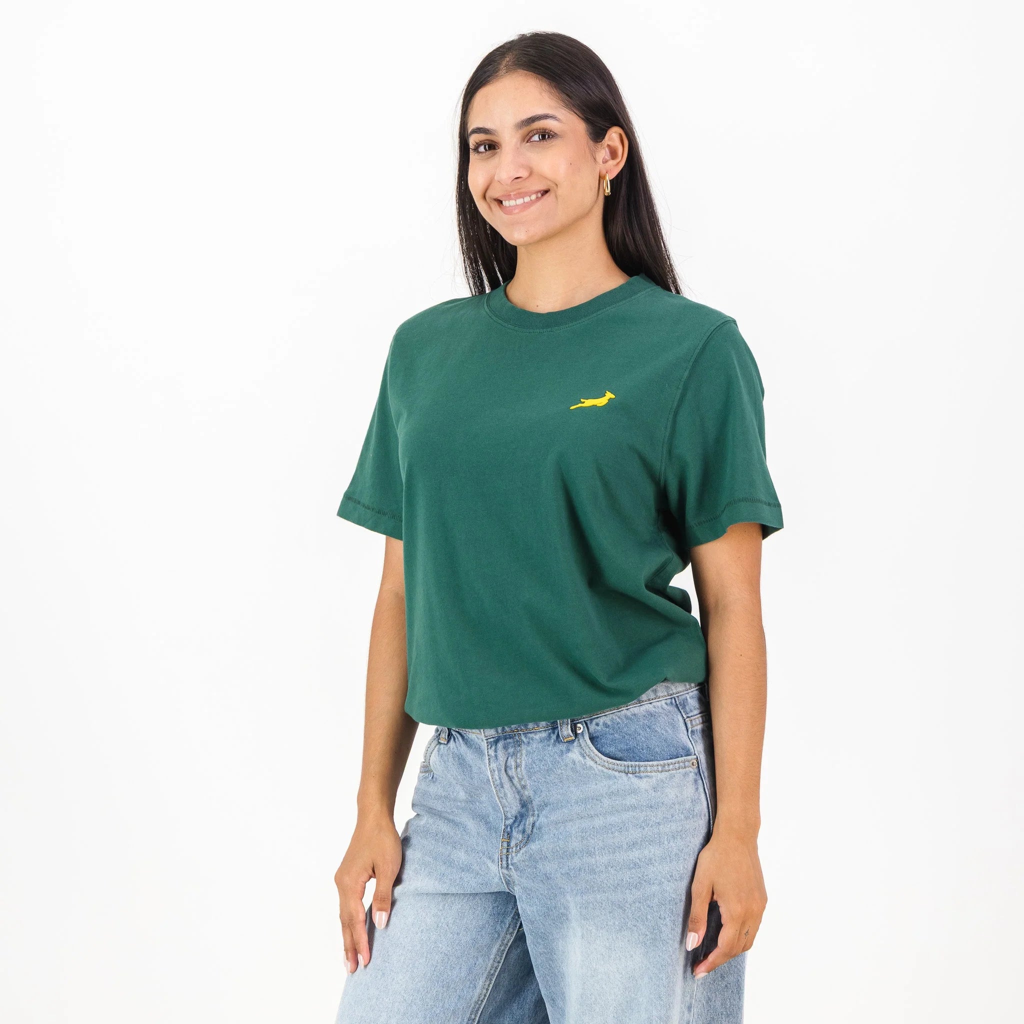 Springboks HS Sml Logo L Crew Tee-OS Green