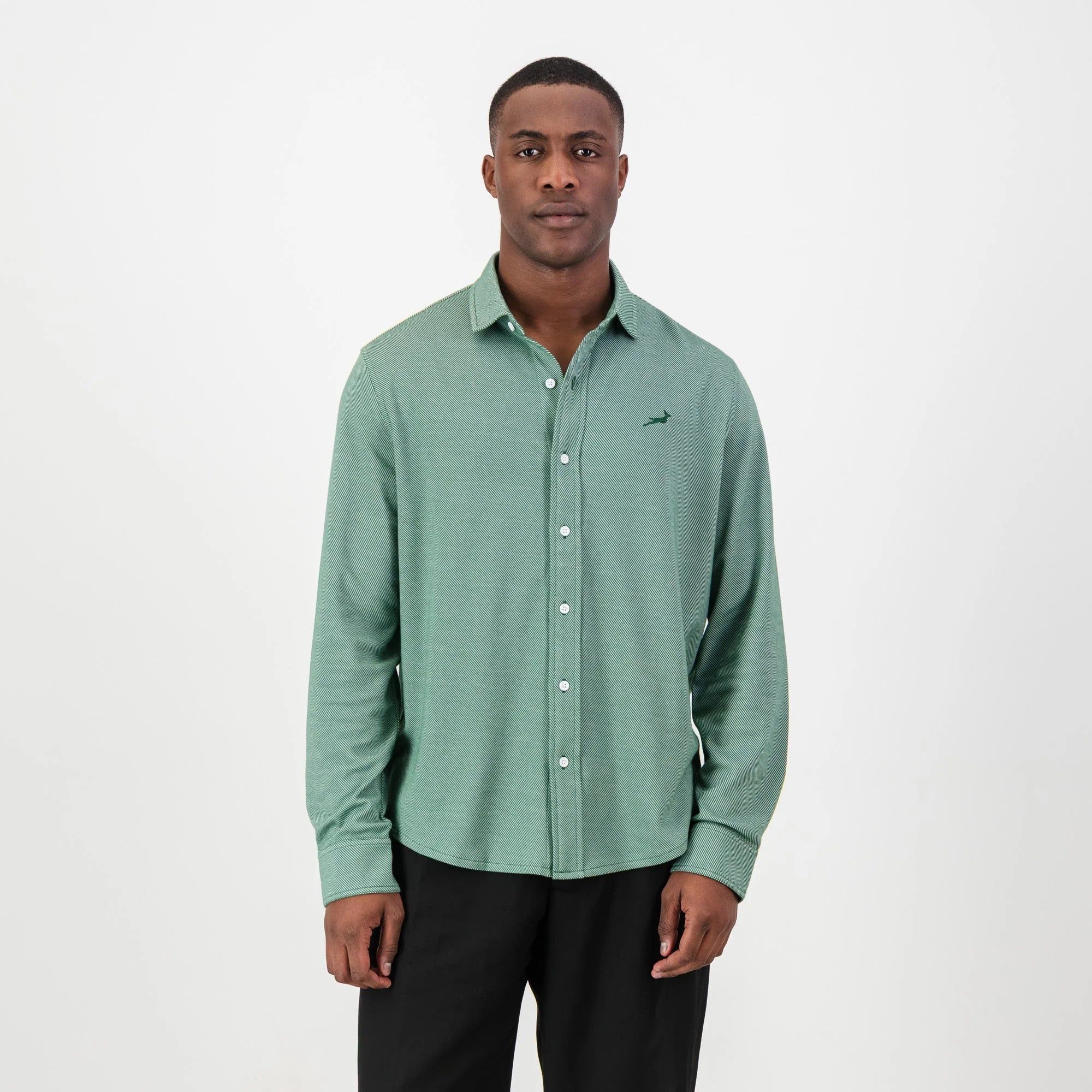 Springboks Jacquard Long Sleeve Shirt – Springbok Green