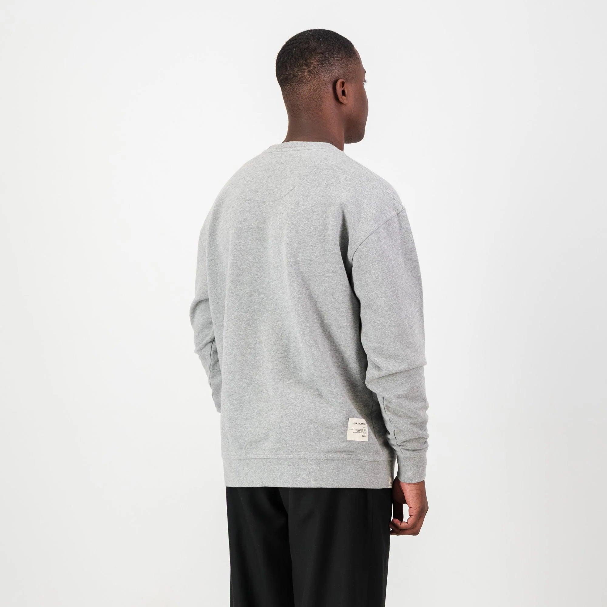 Springboks HS Small logo Crew Sweat - LT Grey Melange
